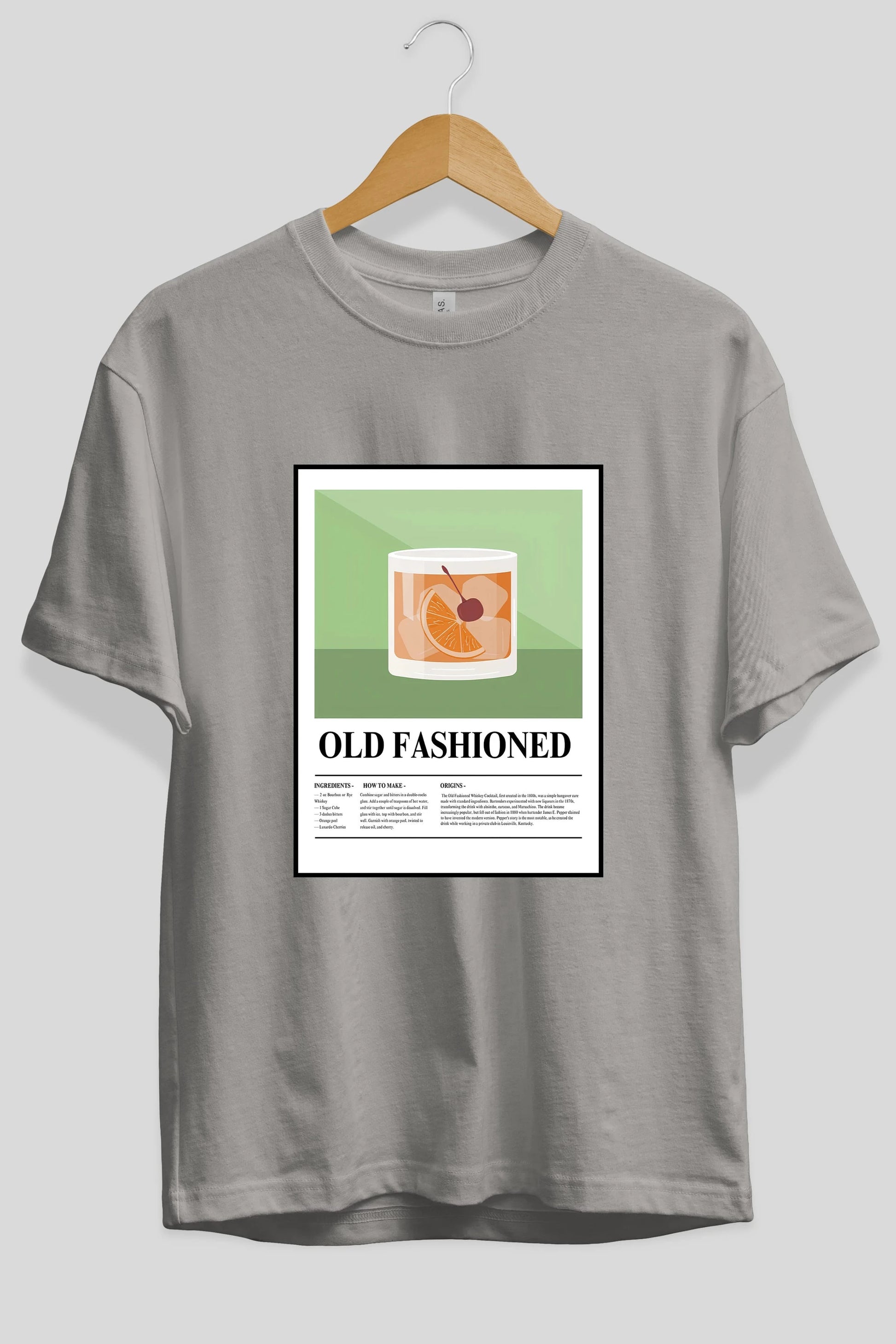 Old Fashioned Ön Baskılı Oversize t-shirt Erkek Kadın Unisex %100 Pamuk Bisiklet Yaka tişort