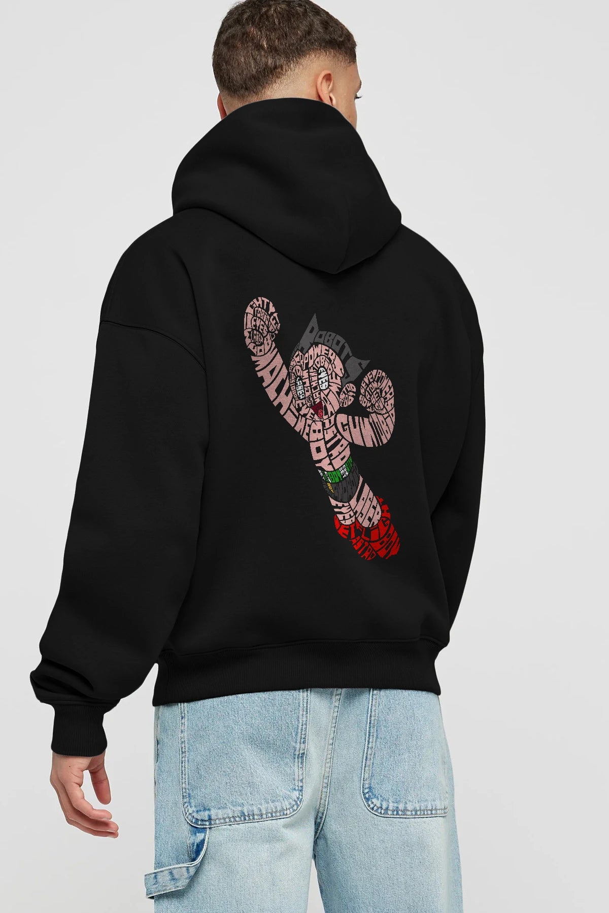 Astroboy Arka Baskılı Hoodie Oversize Kapüşonlu Sweatshirt Erkek Kadın Unisex