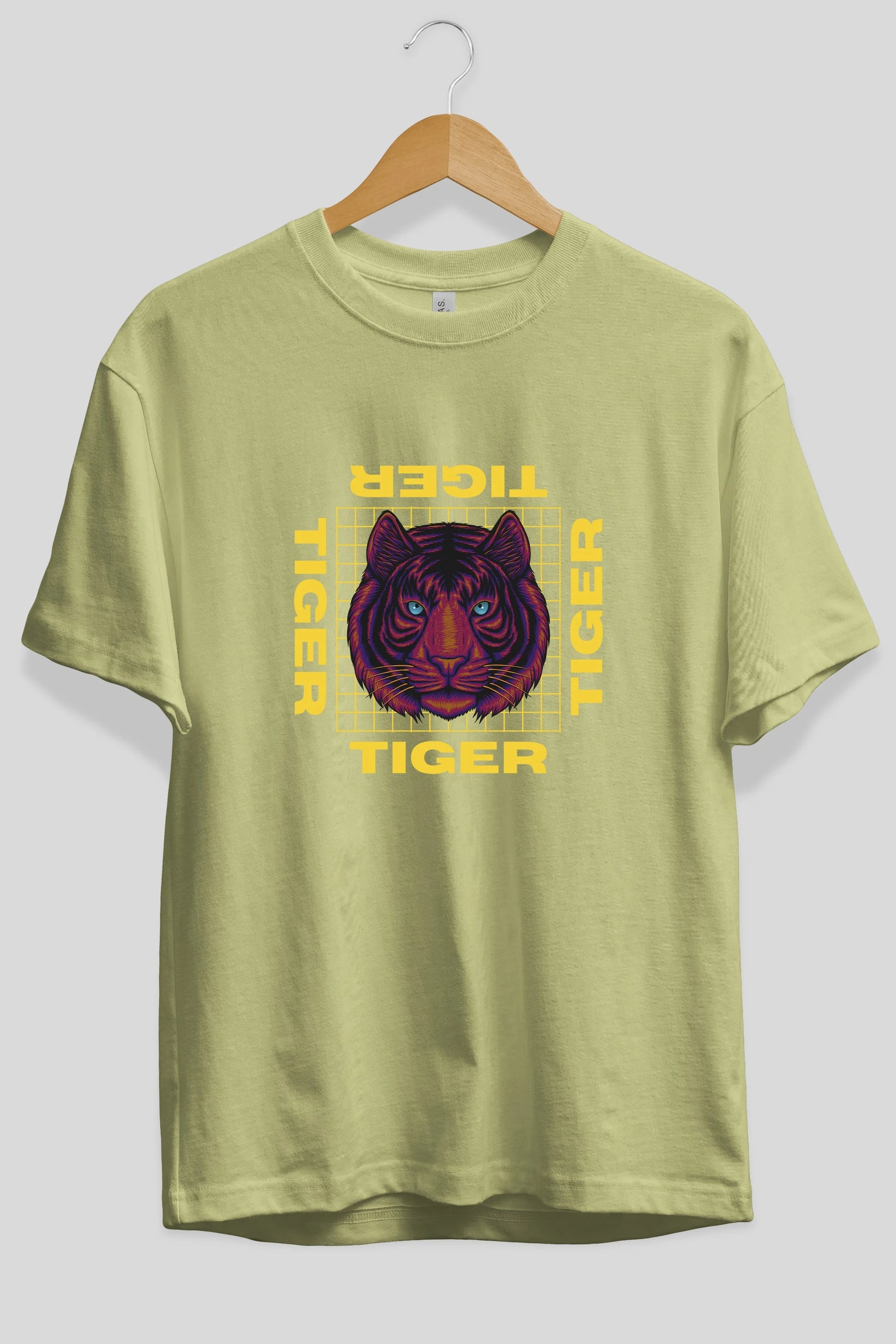 Tiger Yazılı Streetwear Ön Baskılı Oversize t-shirt Erkek Kadın Unisex
