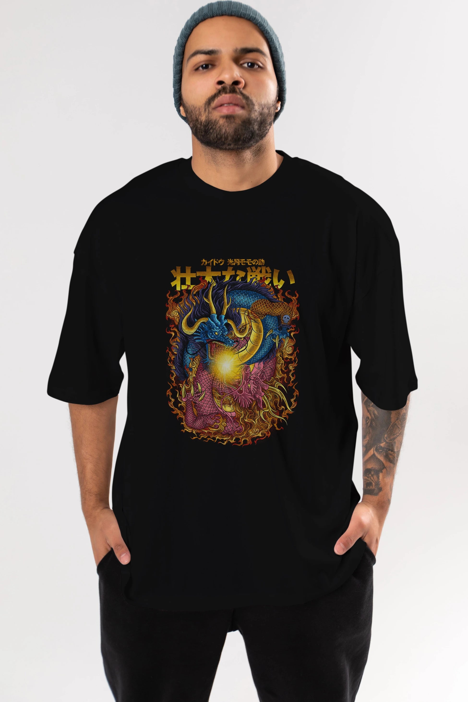 ONE PIECE (4) Anime Ön Baskılı Oversize t-shirt %100 pamuk Erkek Kadın Unisex