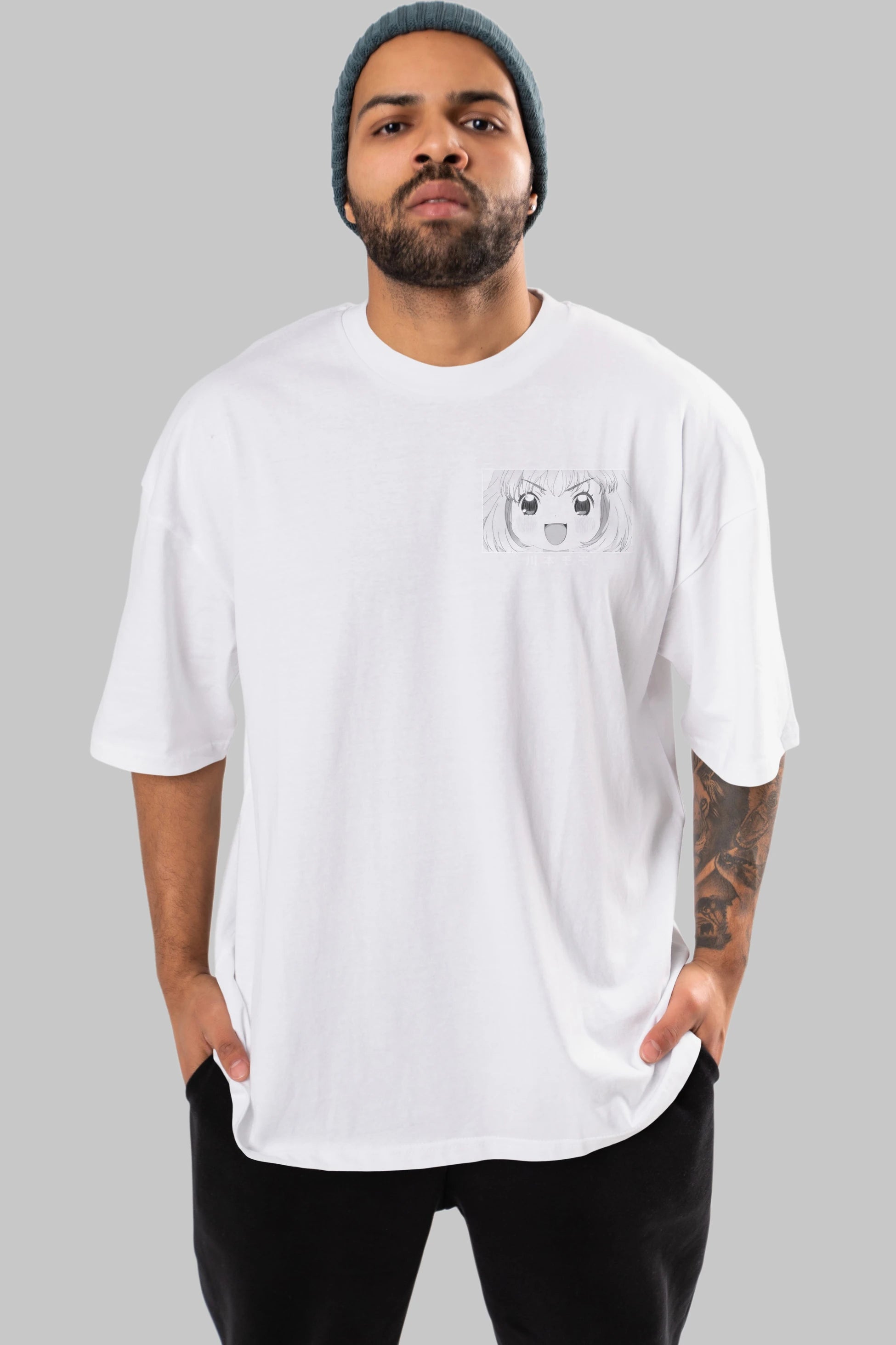 Momo Kawamoto 1 Ön Sol Baskılı Oversize t-shirt Erkek Kadın Unisex %100 Pamuk Bisiklet Yaka tişort