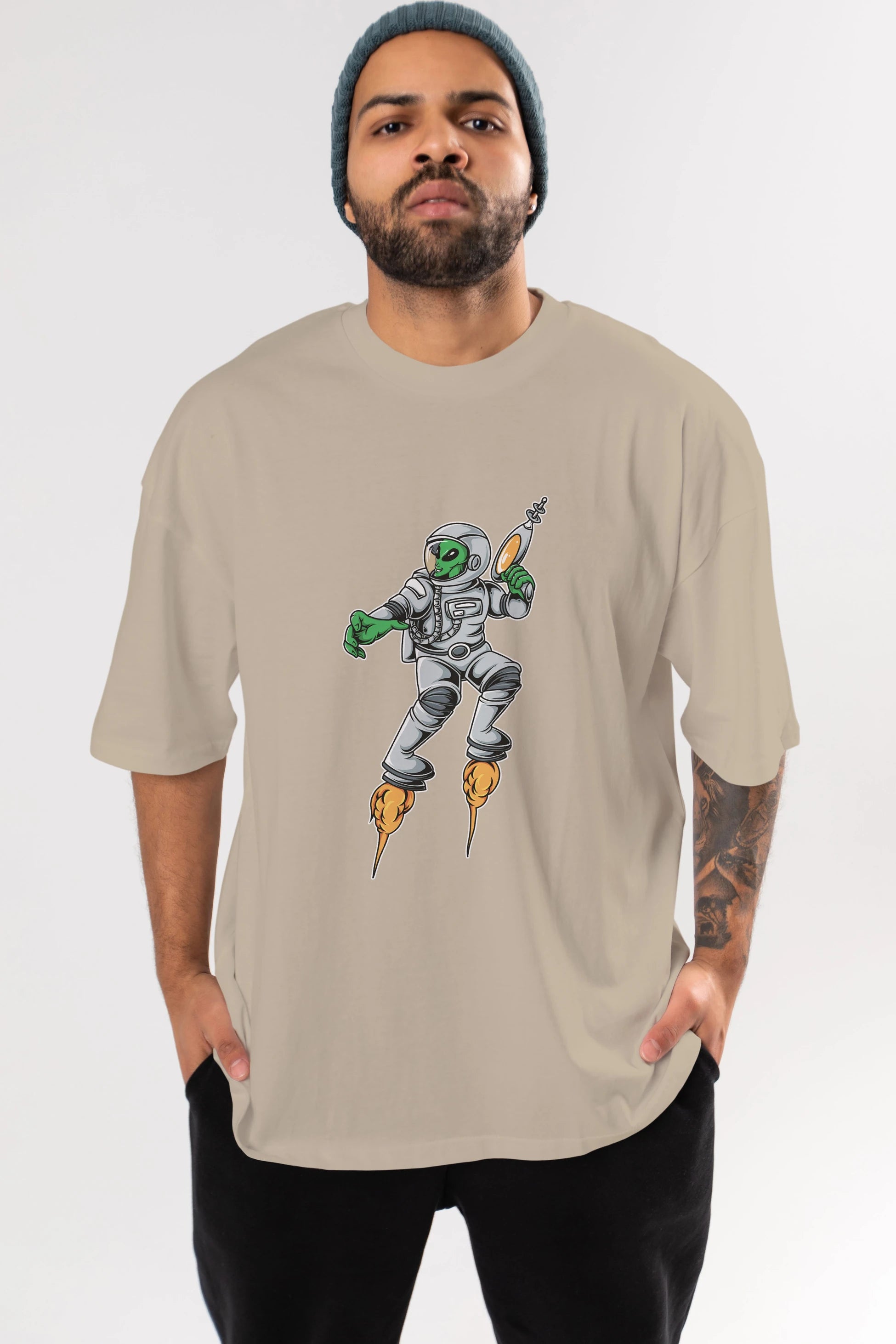 Alien Wars Tshirt Ön Baskılı Oversize t-shirt Erkek Kadın Unisex