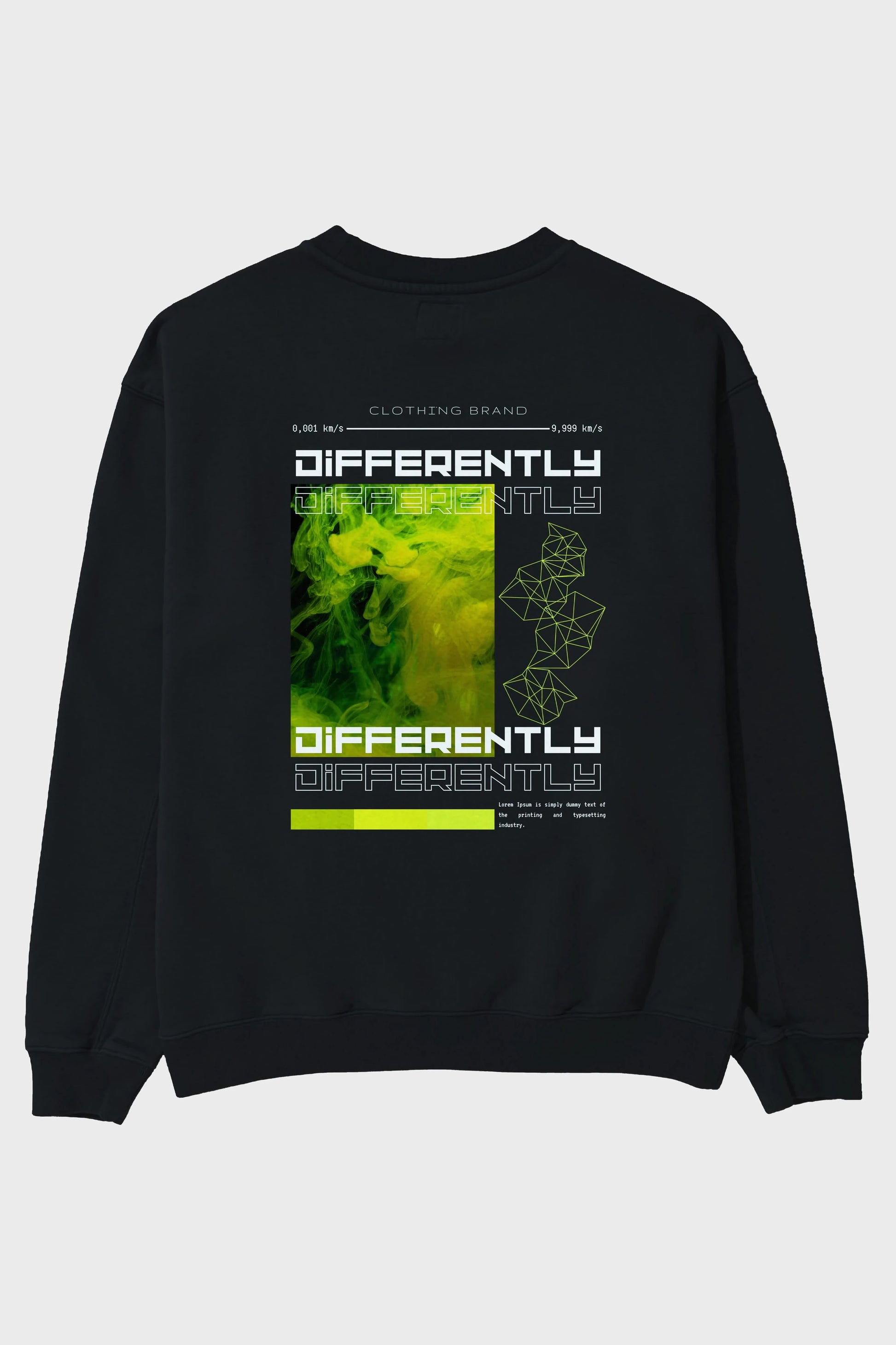 Differently Yazılı Arka Baskılı Oversize Sweatshirt Erkek Kadın Unisex