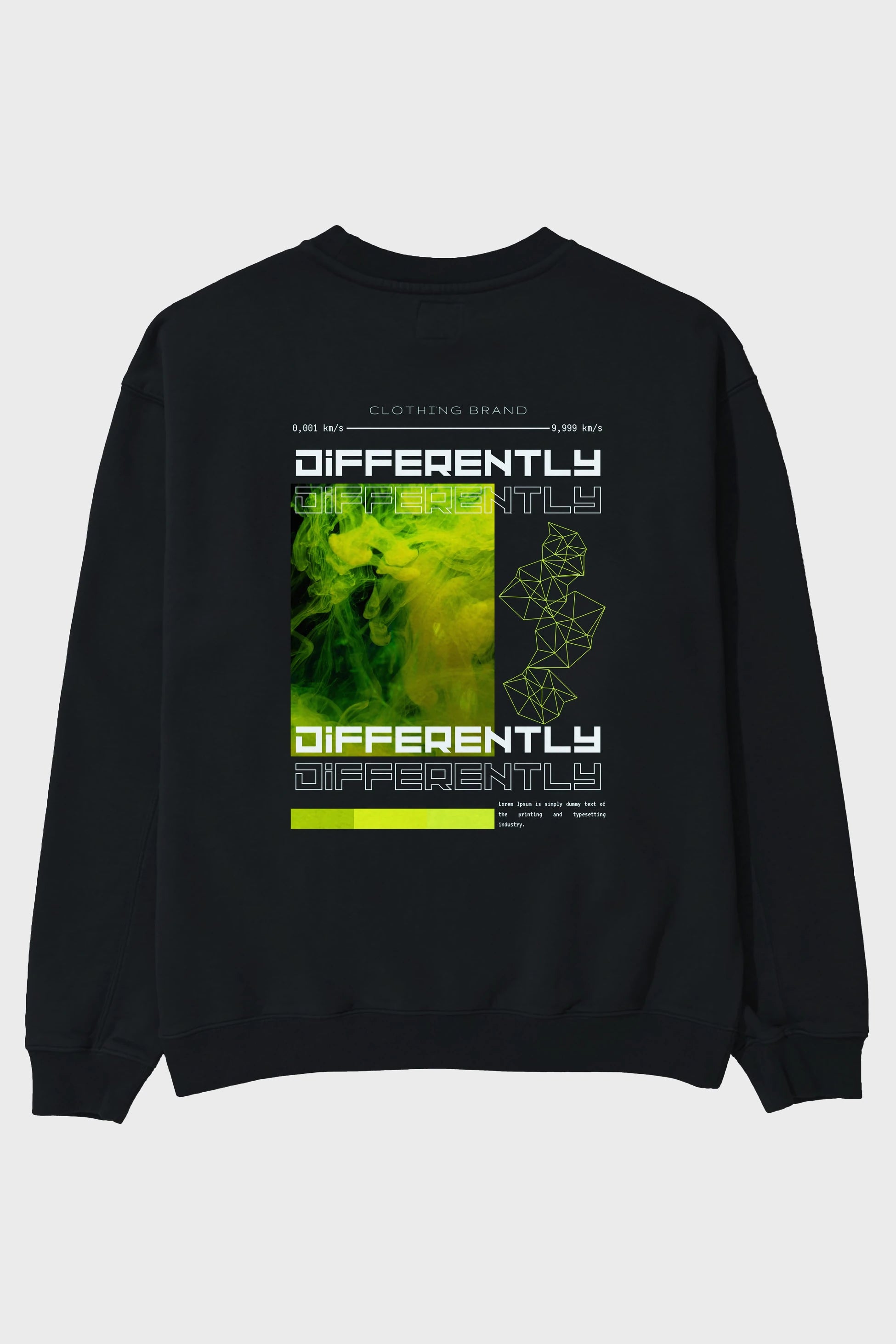 Differently Yazılı Arka Baskılı Oversize Sweatshirt Erkek Kadın Unisex