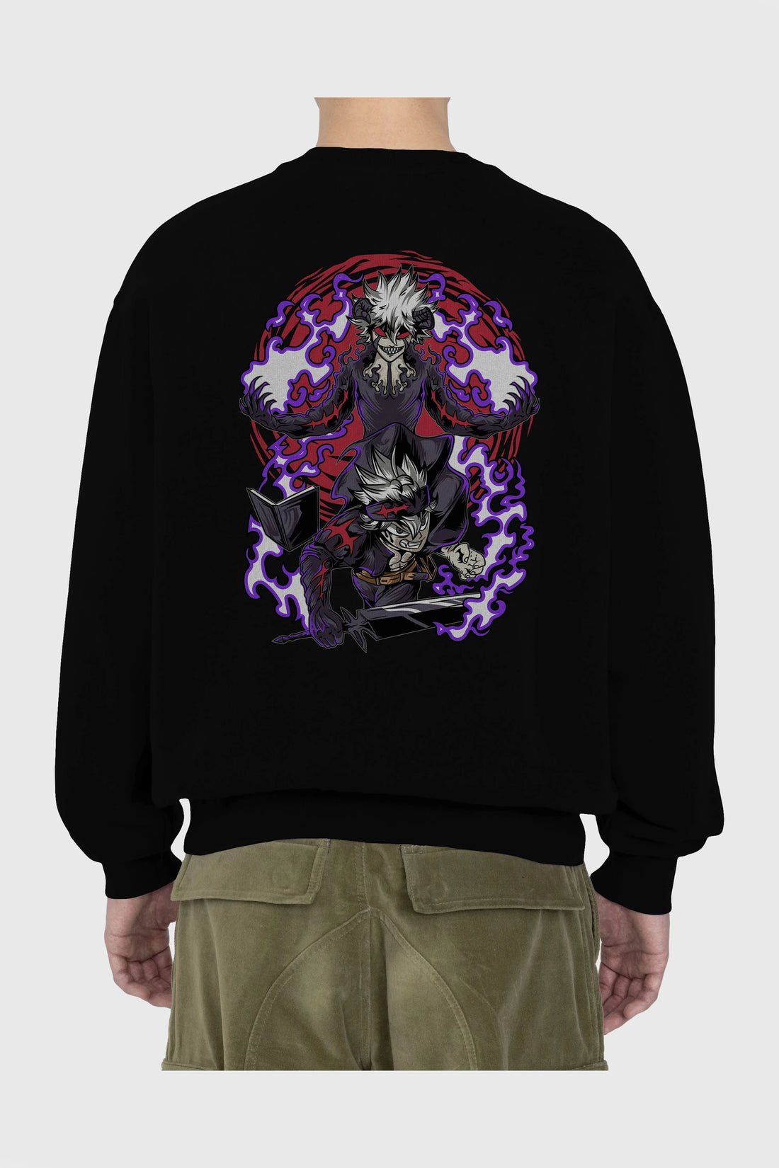 BLACK CLOVER DEVIL UNION Anime Arka Baskılı Oversize Sweatshirt Erkek Kadın Unisex