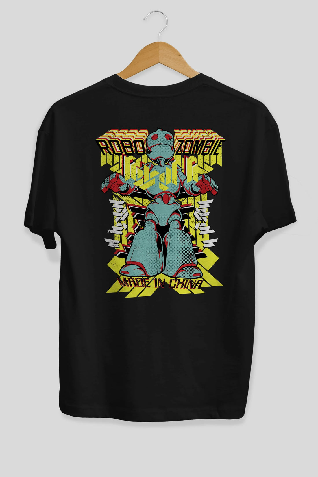 Robo Zombie Arka Baskılı Oversize t-shirt Erkek Kadın Unisex