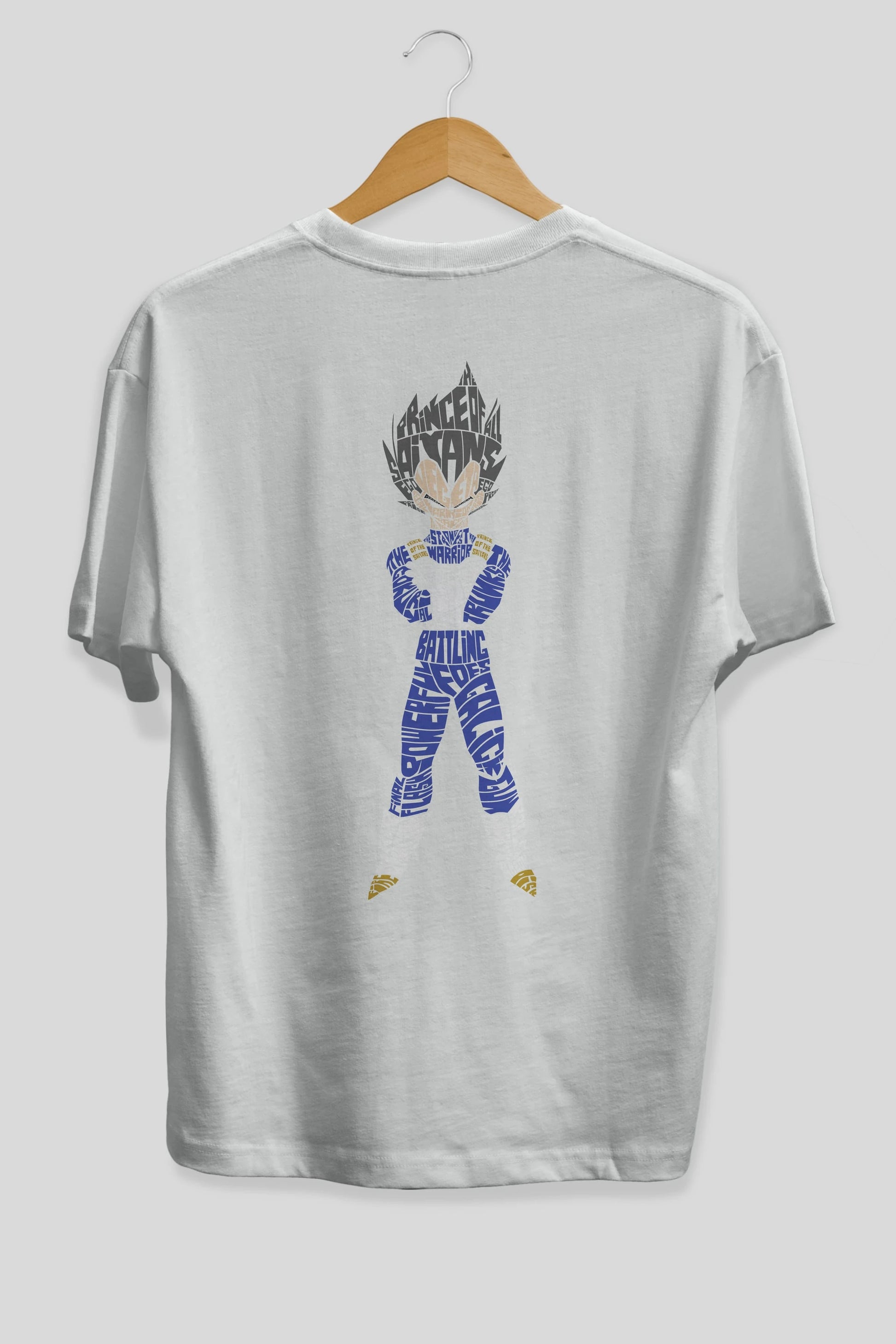 Vegeta Arka Baskılı Oversize t-shirt %100 pamuk Erkek Kadın Unisex