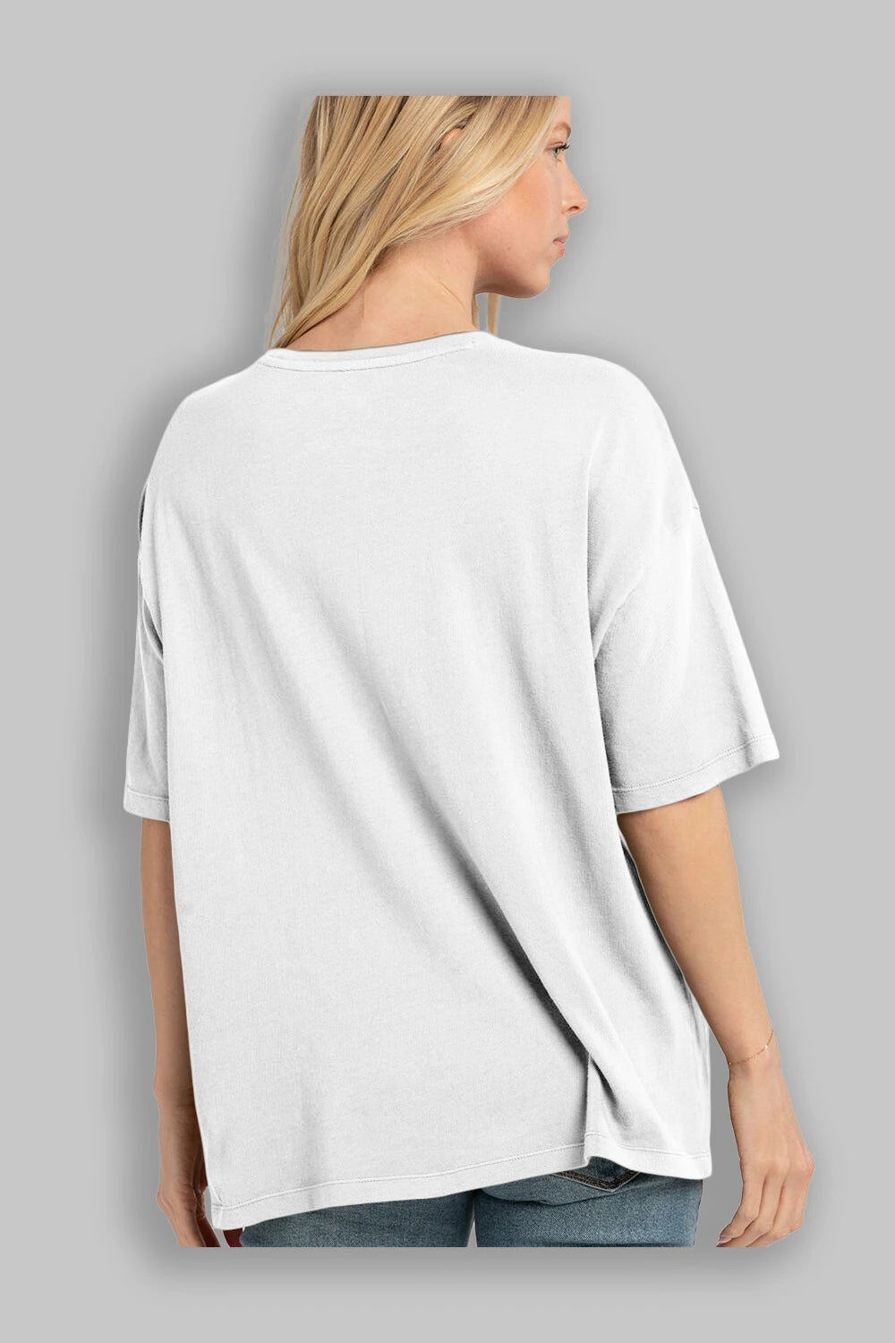 Flying Astronaut Arka Baskılı Oversize t-shirt %100 pamuk Erkek Kadın Unisex