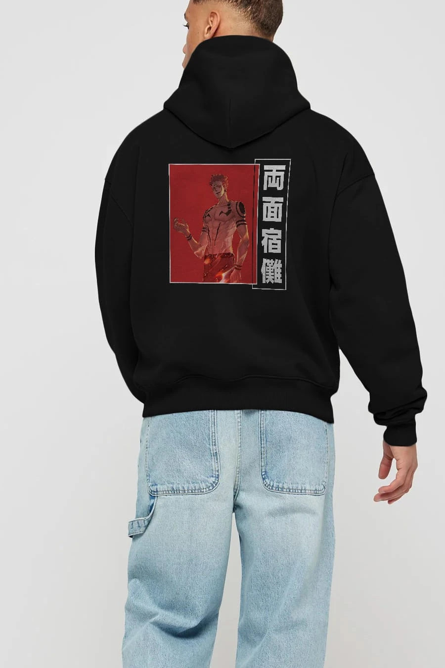 Sukuna Ryoumen 3 Anime Arka Baskılı Hoodie Oversize Kapüşonlu Sweatshirt Erkek Kadın Unisex