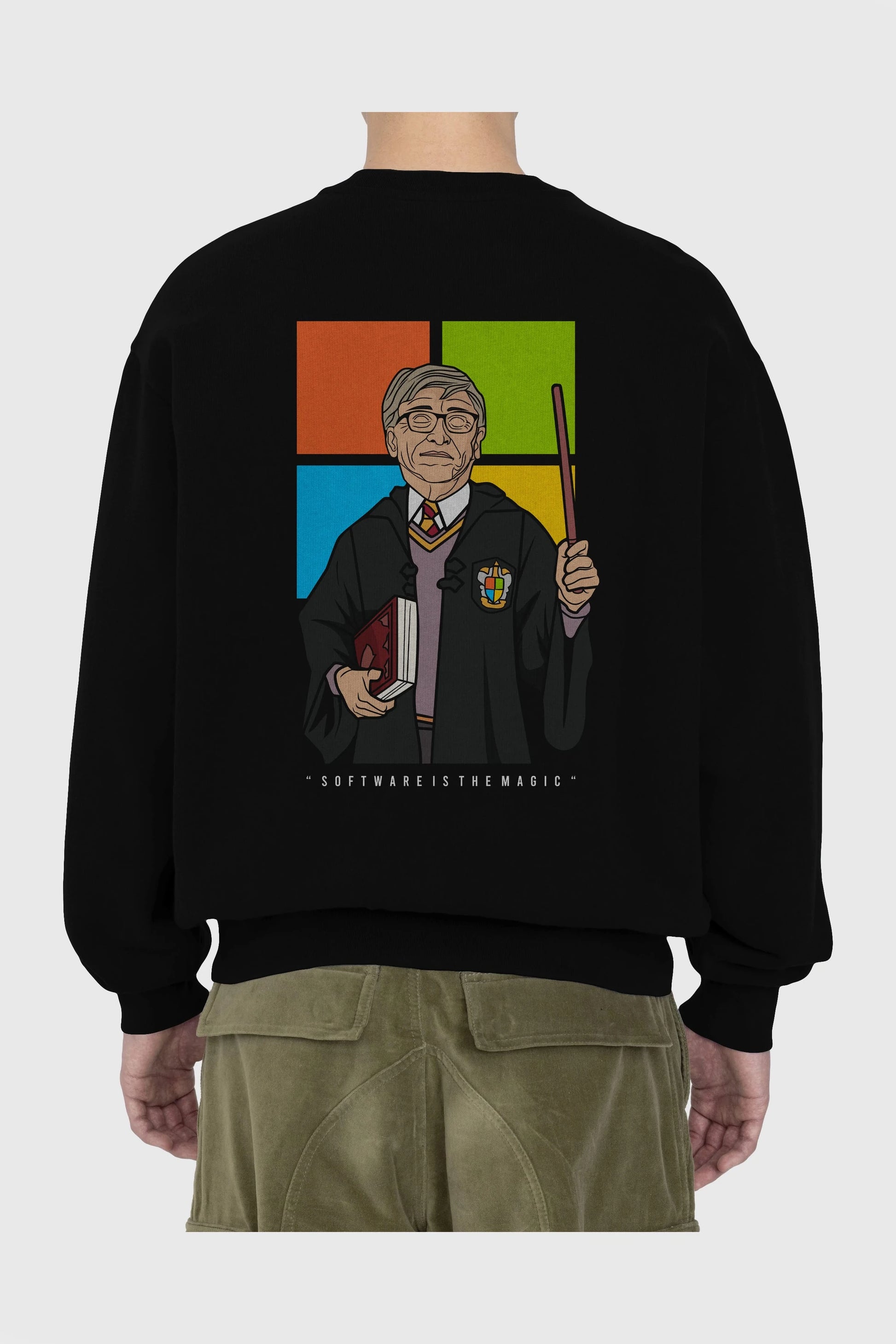 Harry Potter Gates Arka Baskılı Oversize Sweatshirt Erkek Kadın Unisex