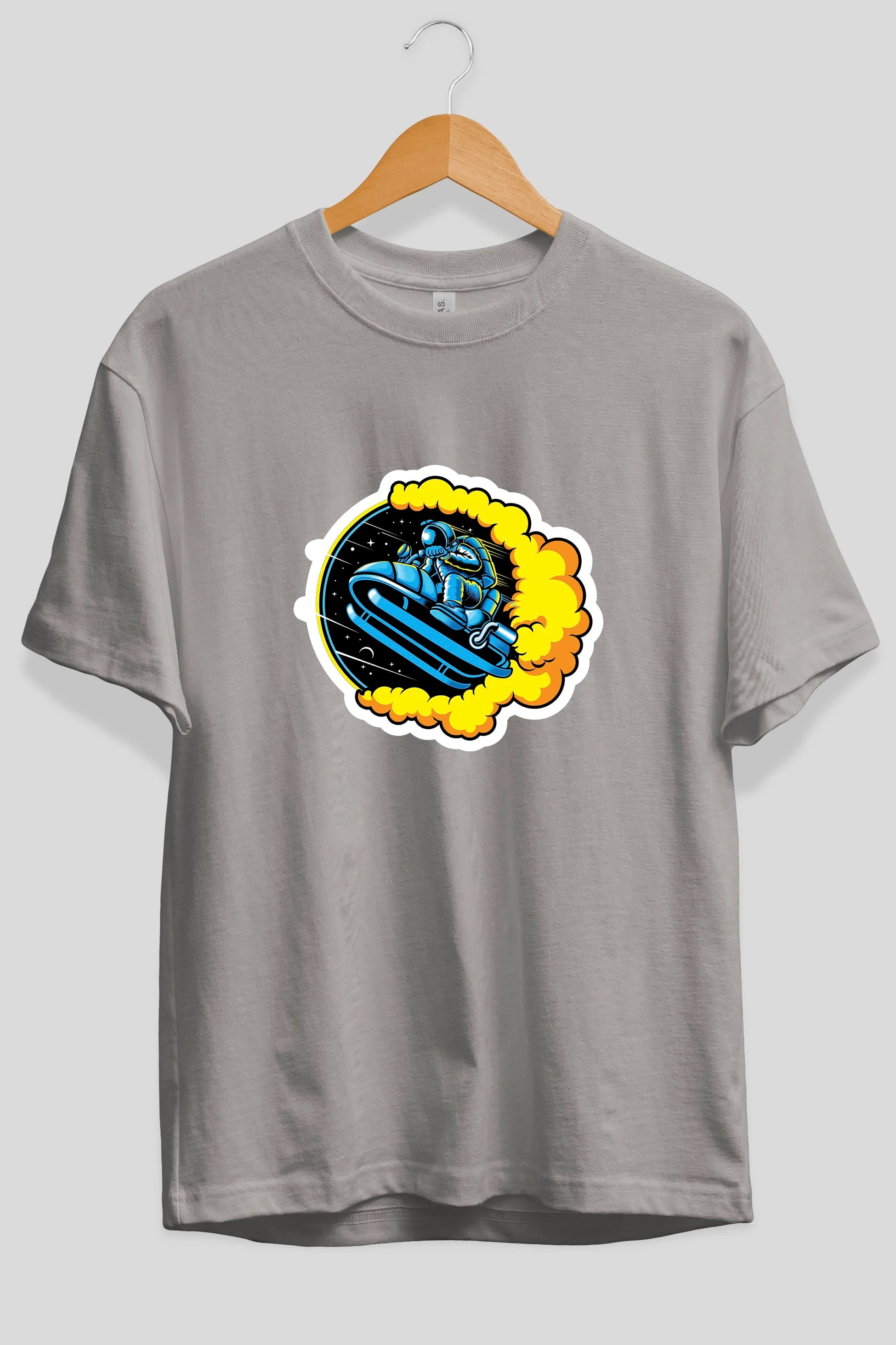 Astrojump with Snowmobile Sticker Ön Baskılı Oversize t-shirt Erkek Kadın Unisex