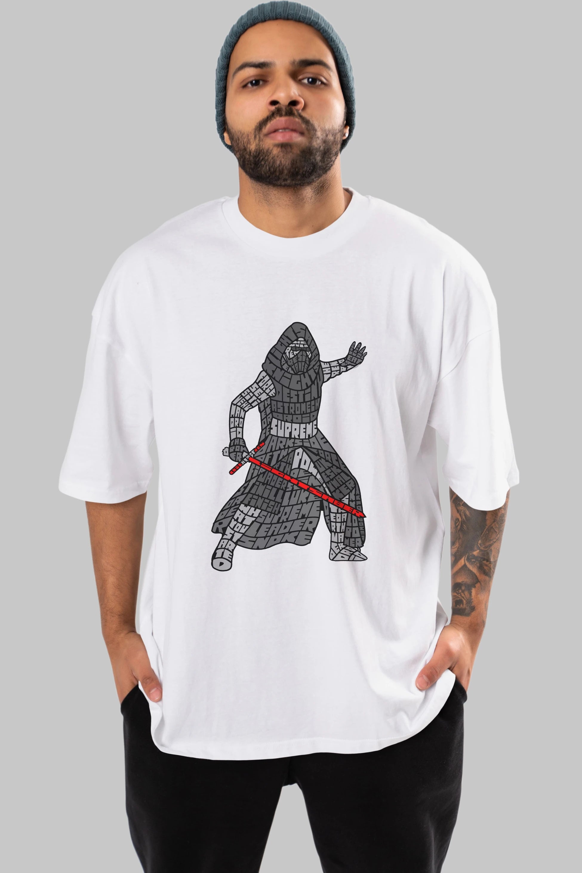 Kylo Ön Baskılı Oversize t-shirt %100 pamuk Erkek Kadın Unisex