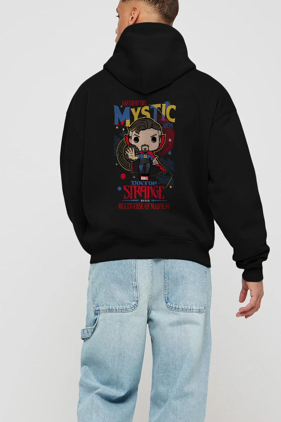 Doctor Strange Arka Baskılı Hoodie Oversize Kapüşonlu Sweatshirt Erkek Kadın Unisex