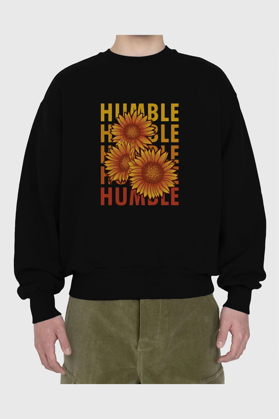 Humble 2 Ön Baskılı Oversize Sweatshirt Erkek Kadın Unisex