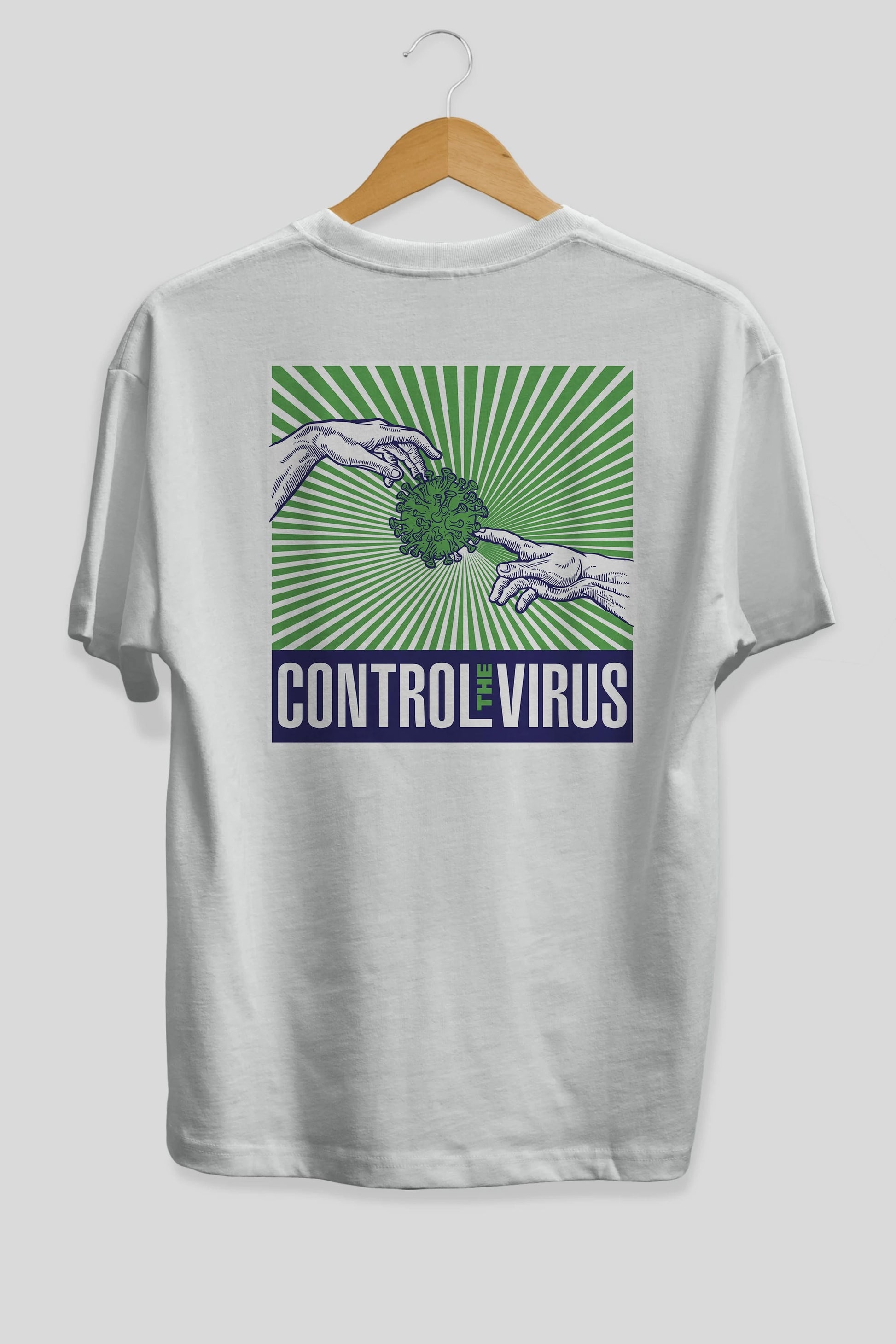 Control The Virus Arka Baskılı Oversize t-shirt Erkek Kadın Unisex
