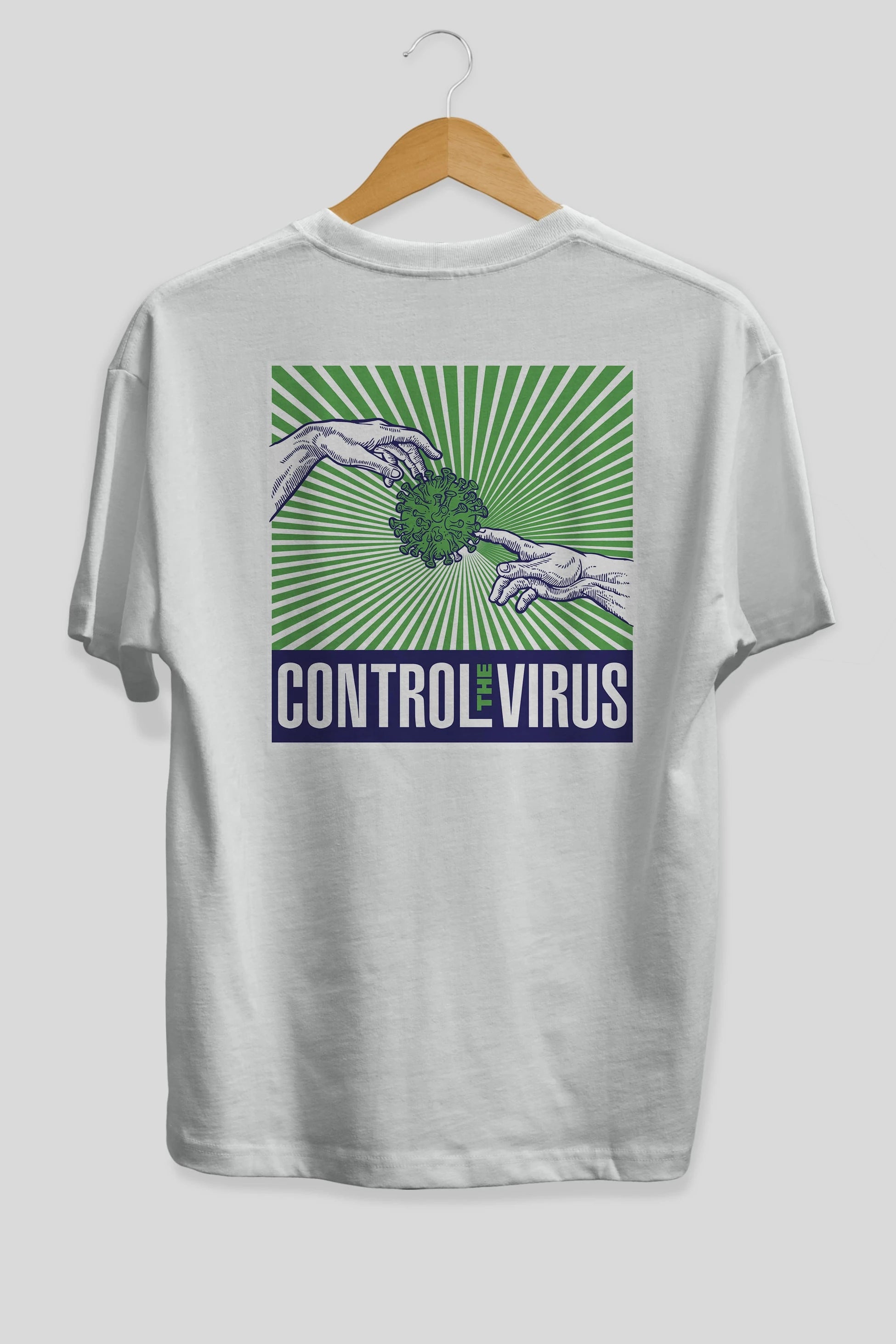 Control The Virus Arka Baskılı Oversize t-shirt Erkek Kadın Unisex