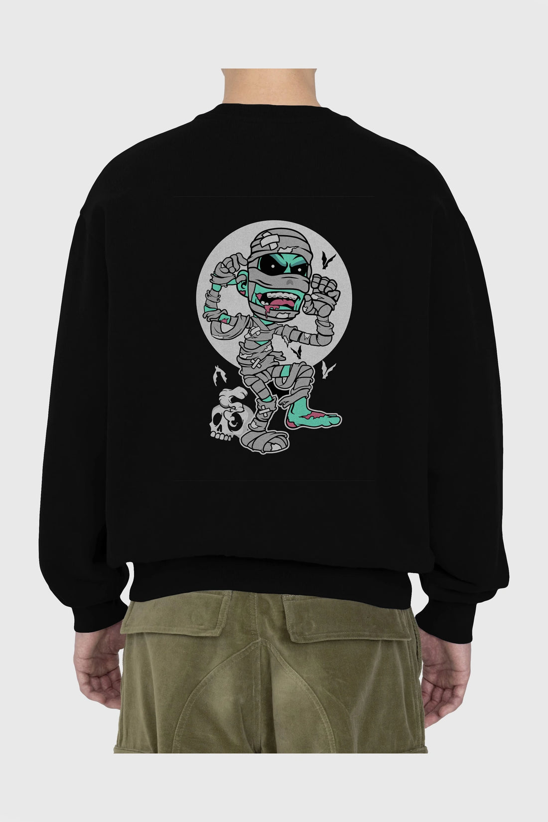 Mummy Arka Baskılı Oversize Sweatshirt Erkek Kadın Unisex
