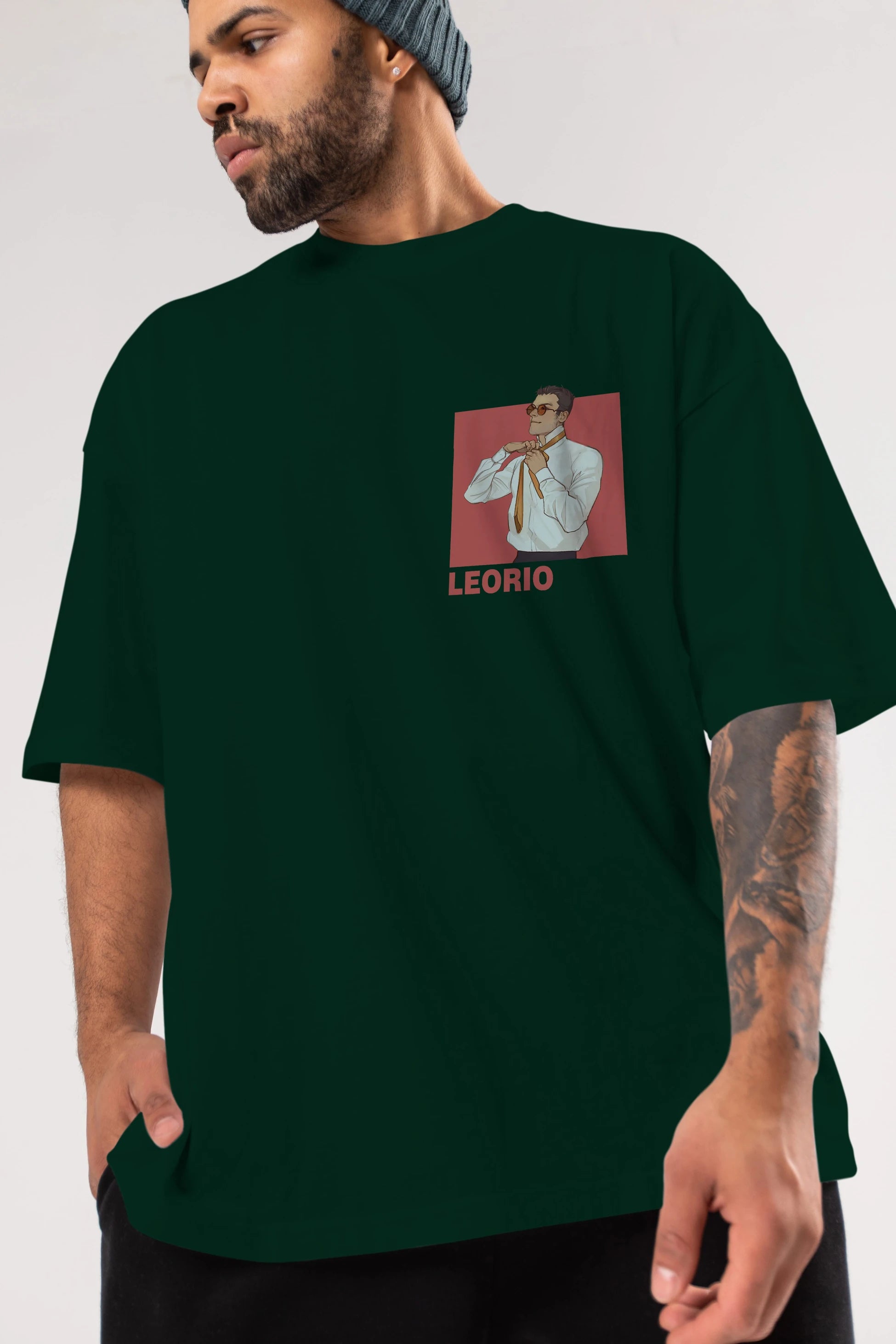 Leorio Paladiknight 5 Ön Sol Baskılı Oversize t-shirt Erkek Kadın Unisex %100 Pamuk Bisiklet Yaka tişort