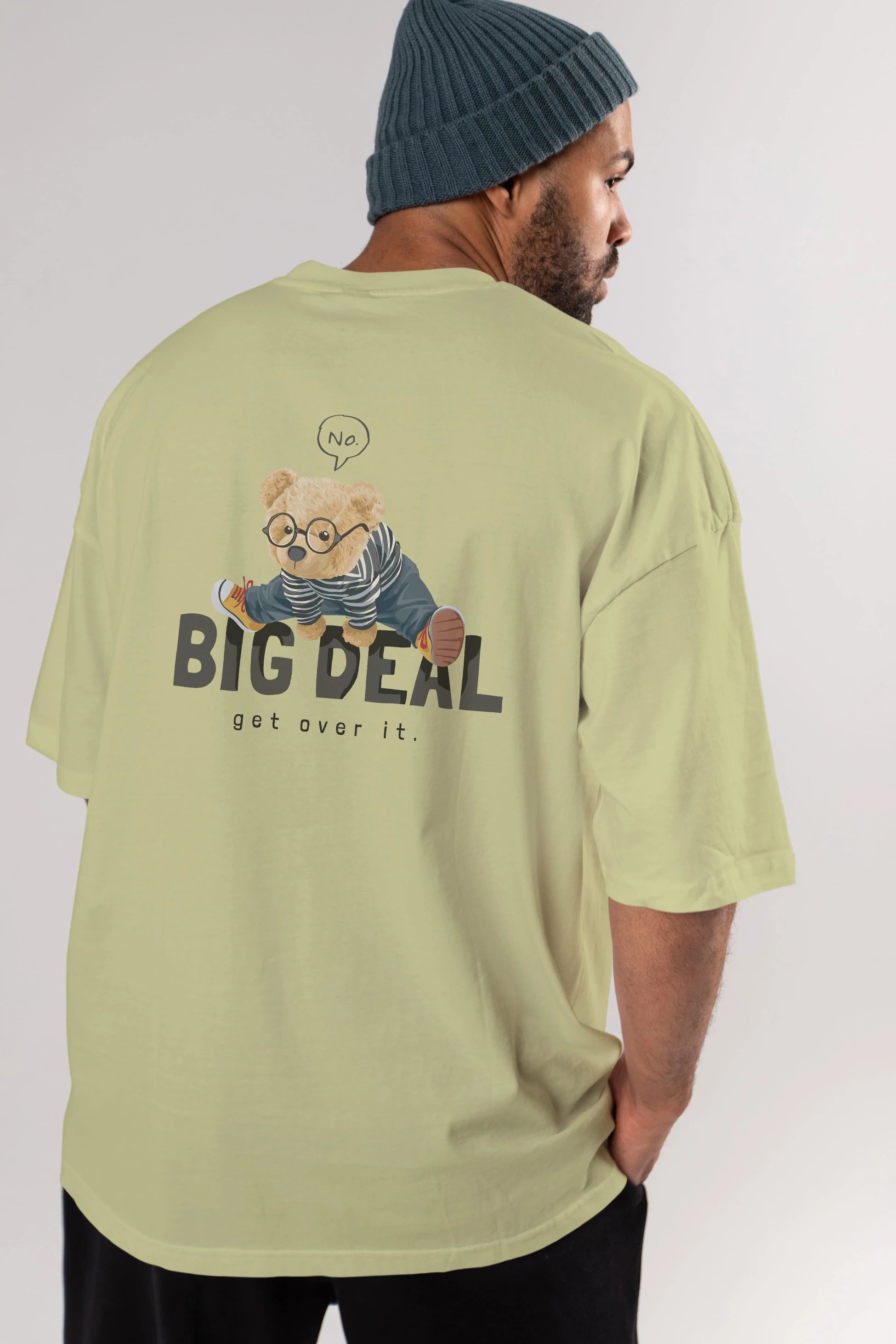 Teddy Bear Big Deal Arka Baskılı Oversize t-shirt Erkek Kadın Unisex %100 Pamuk