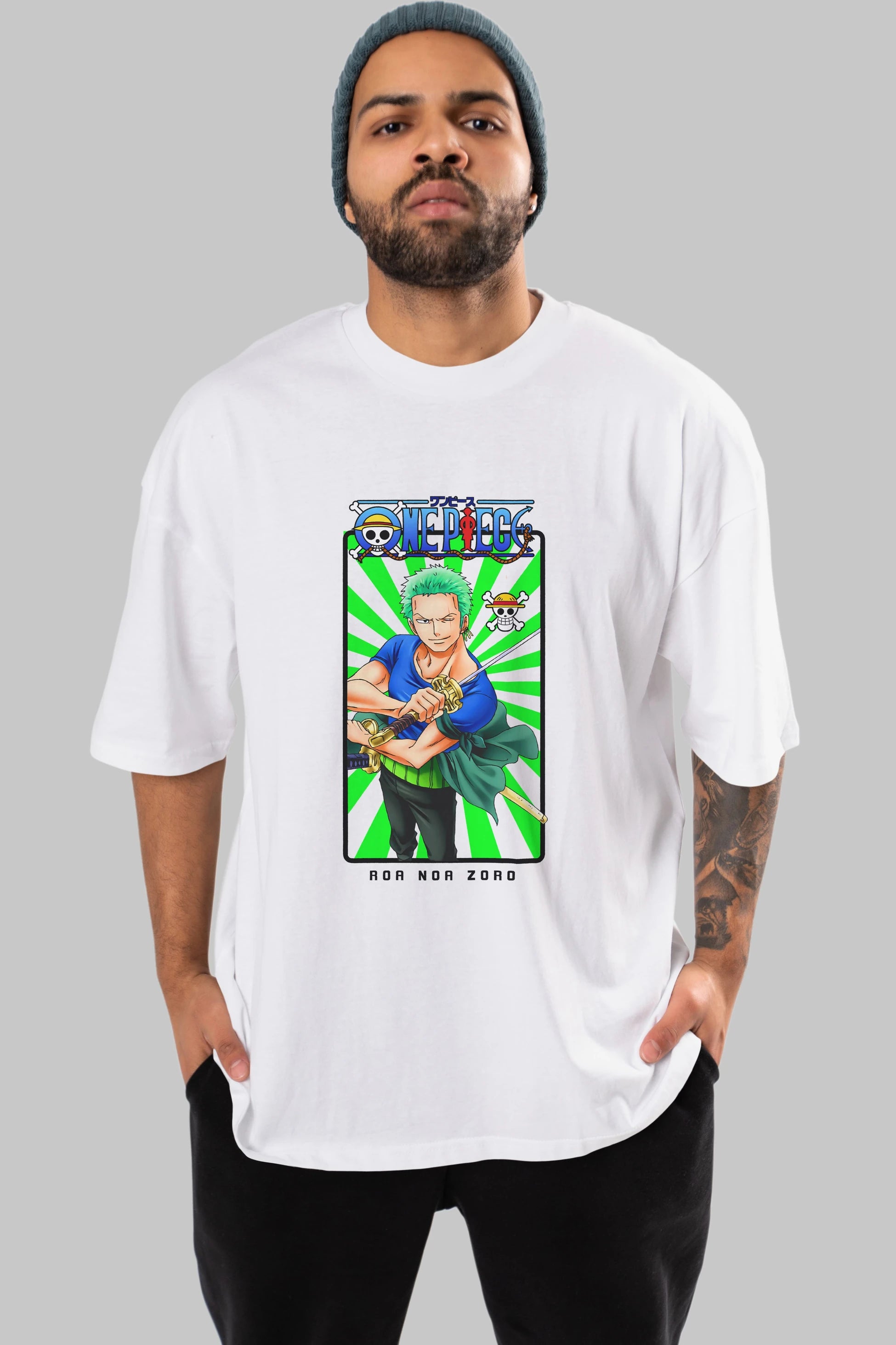 Roronoa Zoro 6 Anime Ön Baskılı Oversize t-shirt Erkek Kadın Unisex