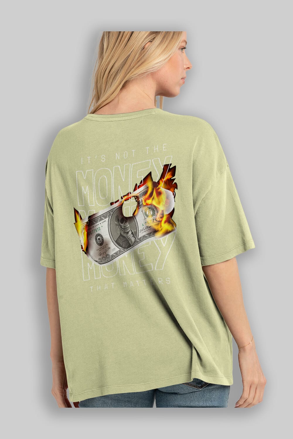 Teddy Bear Its Not The Money Arka Baskılı Oversize t-shirt Erkek Kadın Unisex %100 Pamuk