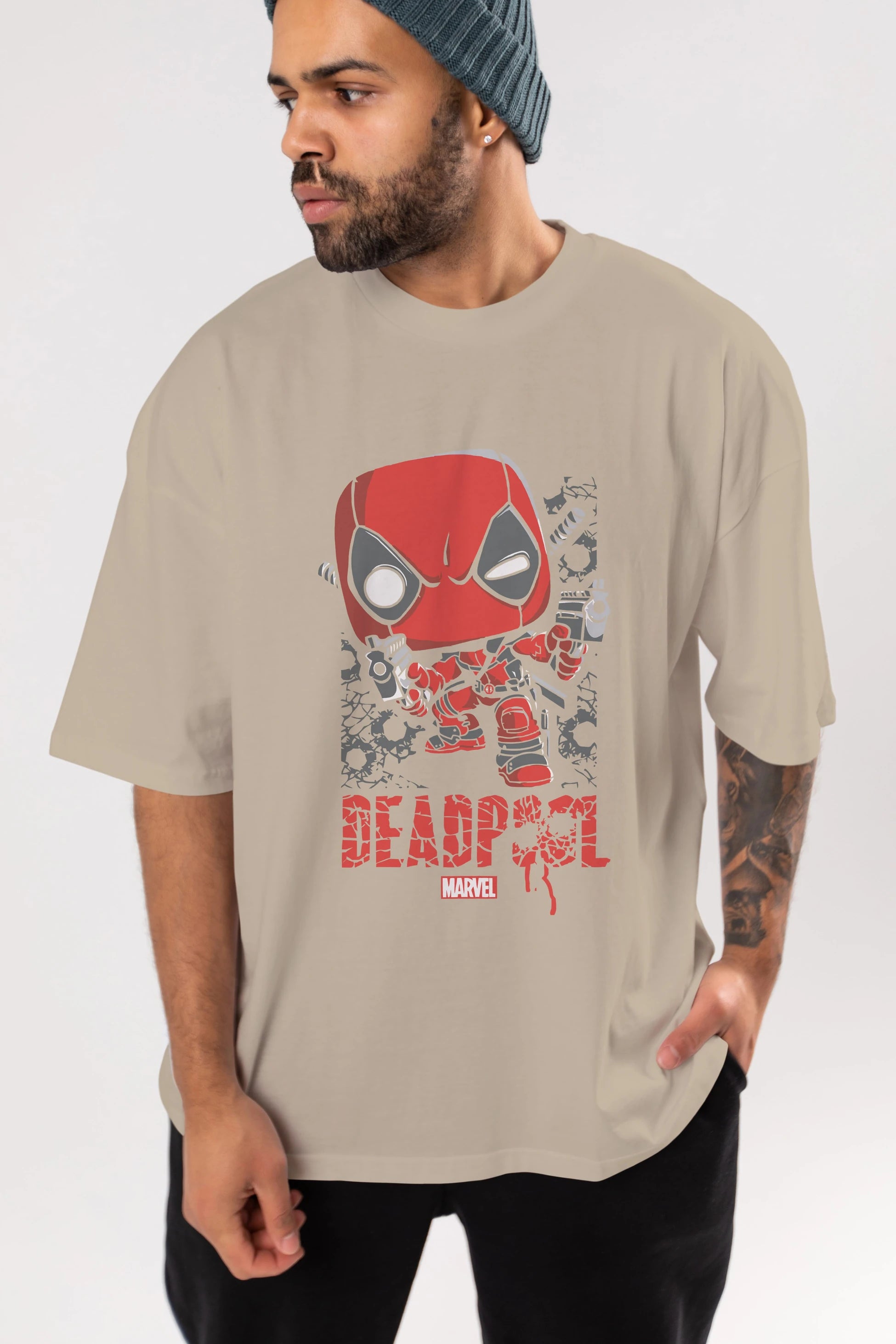 Deadpool (8) Ön Baskılı Oversize t-shirt Erkek Kadın Unisex %100 Pamuk Bisiklet Yaka tişort