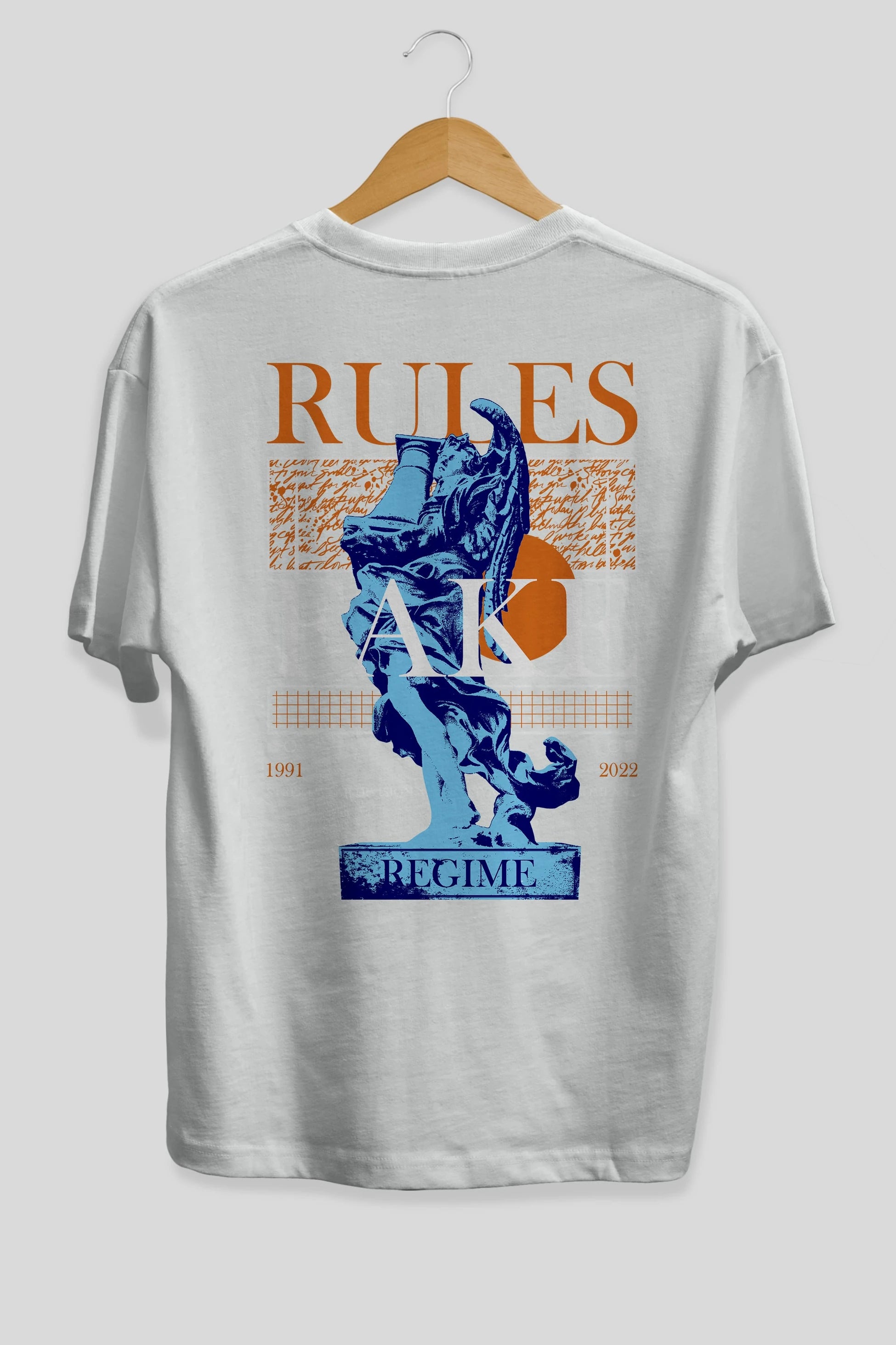 Rules Fake Arka Baskılı Oversize t-shirt Erkek Kadın Unisex