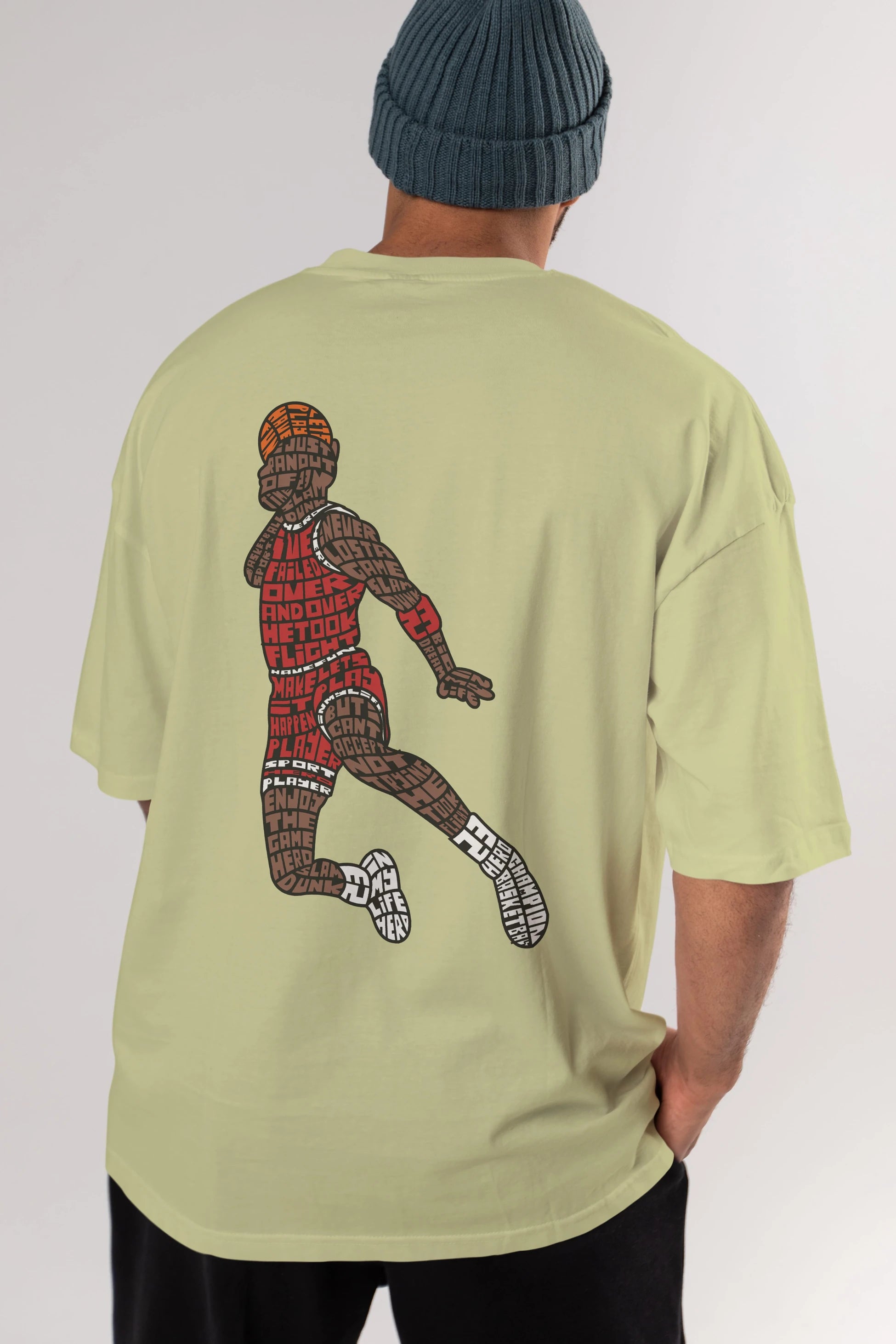 Slamdunk Arka Baskılı Oversize t-shirt %100 pamuk Erkek Kadın Unisex