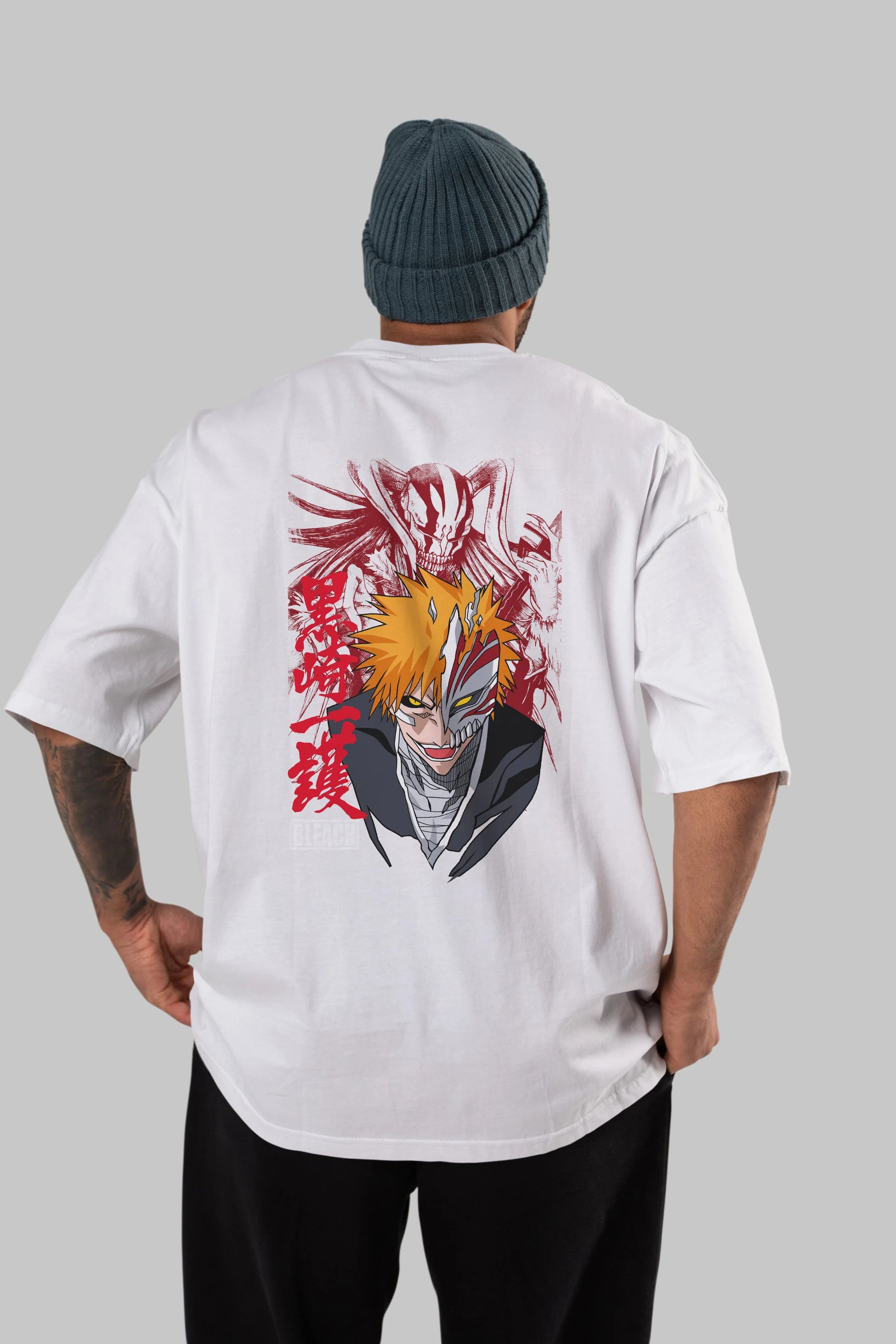 ICHIGO KUROSAKI VIZARD Anime Arka Baskılı Oversize t-shirt Erkek Kadın Unisex