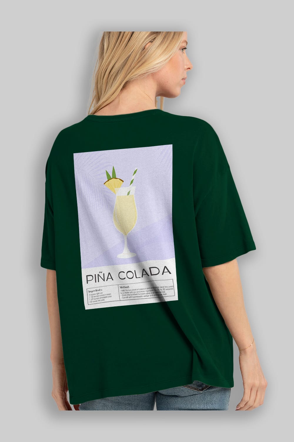 PIna Colada 6 Arka Baskılı Oversize t-shirt Erkek Kadın Unisex %100 Pamuk Bisiklet Yaka tişort
