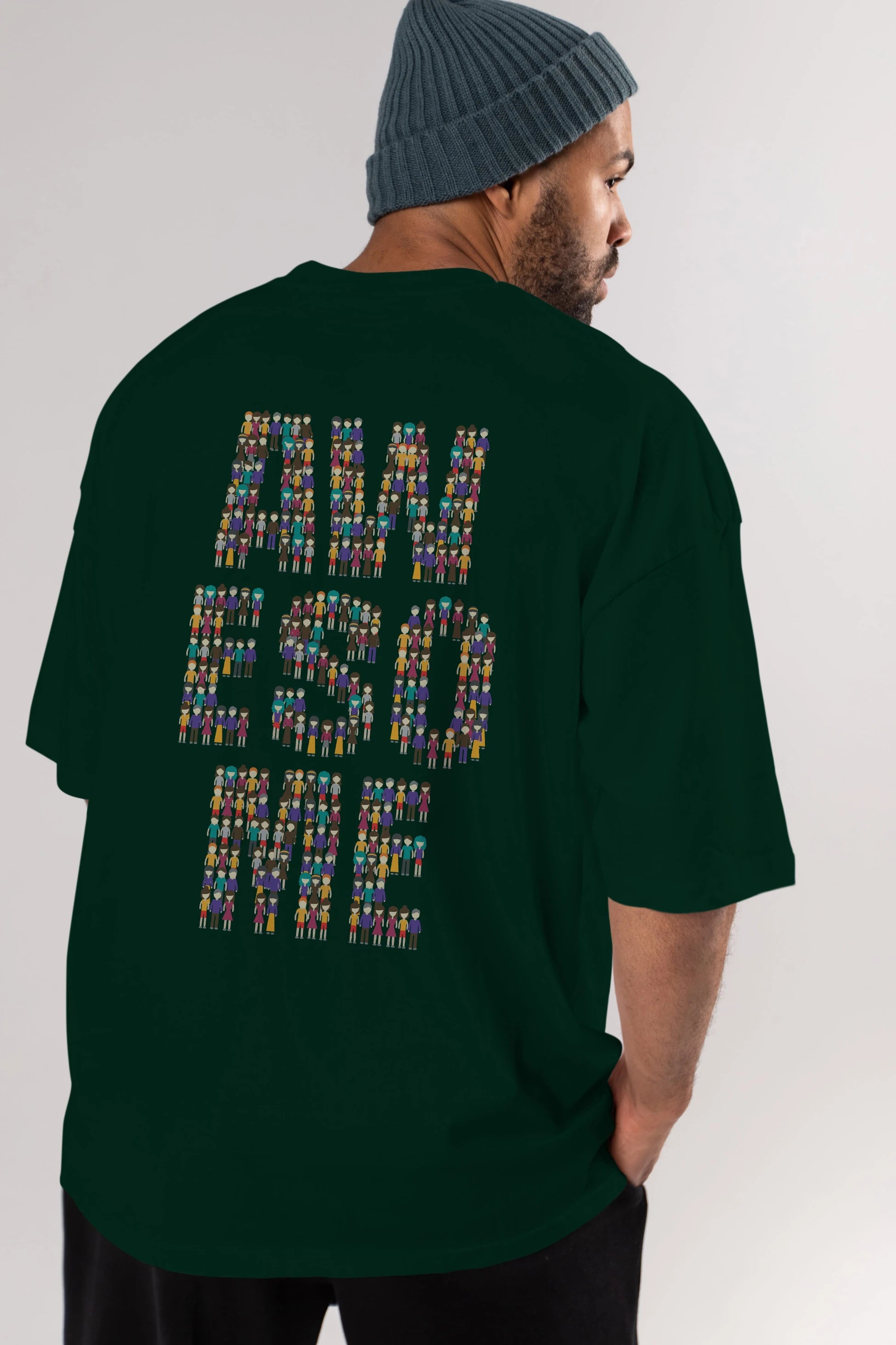 Awesome Arka Baskılı Oversize t-shirt %100 pamuk Erkek Kadın Unisex