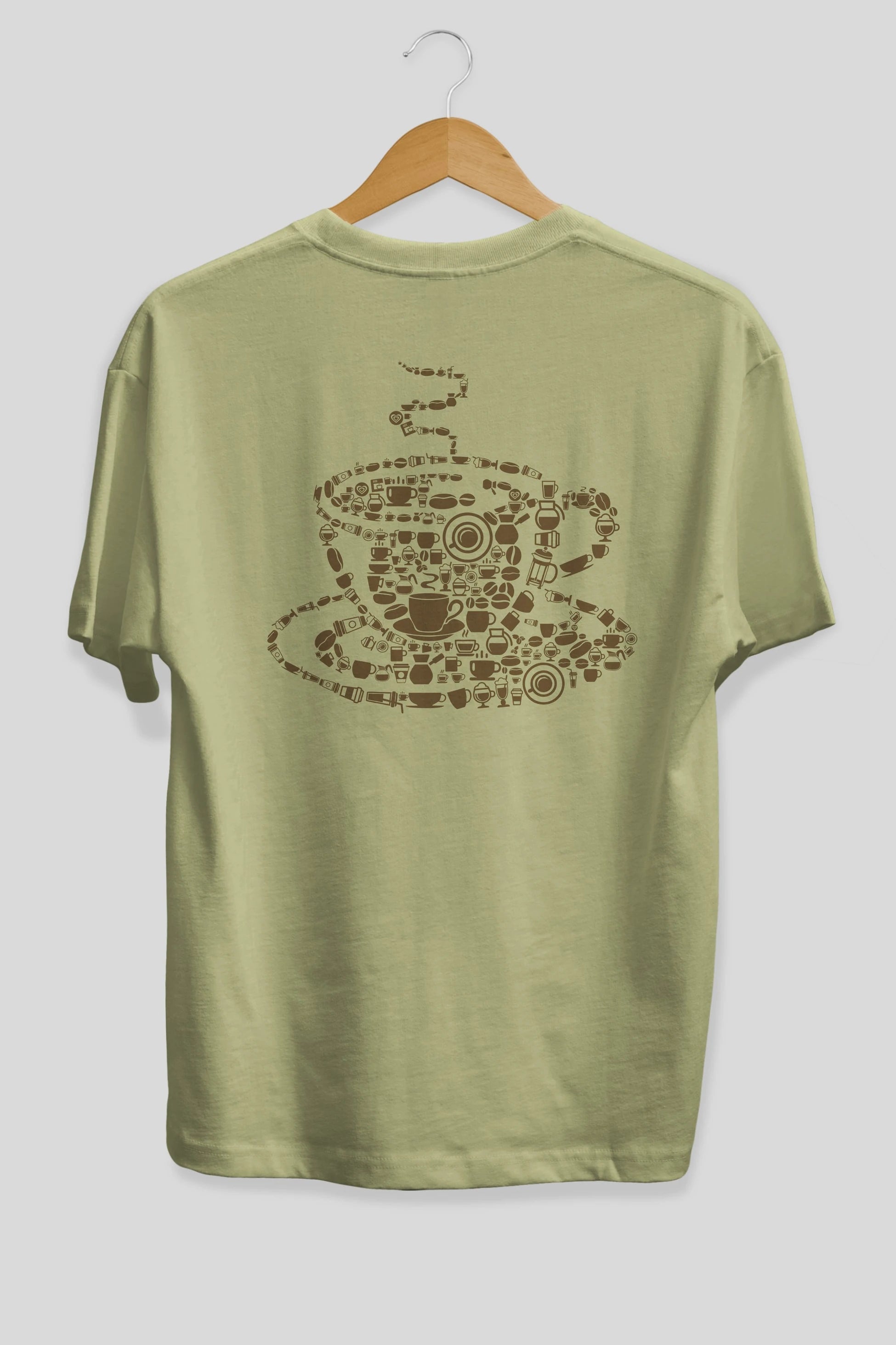 Coffee Arka Baskılı Oversize t-shirt %100 pamuk Erkek Kadın Unisex
