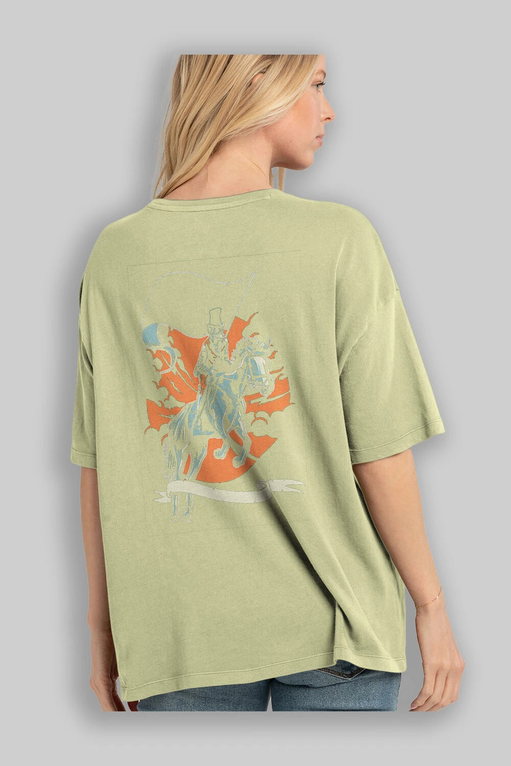 Plague Doctor Arka Baskılı Oversize t-shirt Erkek Kadın Unisex %100 Pamuk