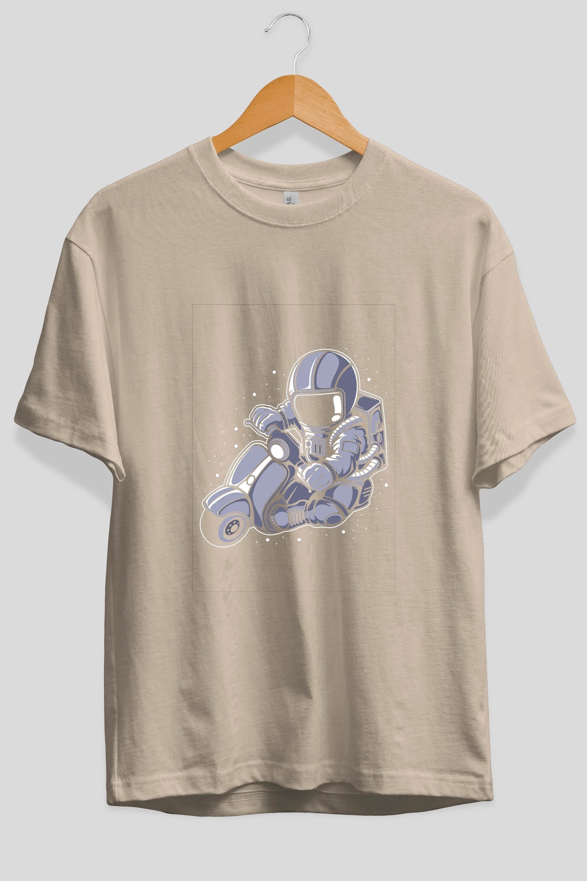 Astronaut Scooter (2) Ön Baskılı Oversize t-shirt Erkek Kadın Unisex