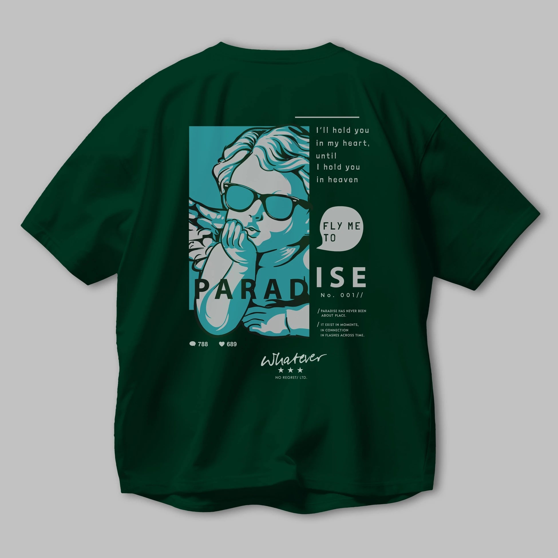 Paradise Fly to Me Arka Baskılı Oversize t-shirt Erkek Kadın Unisex