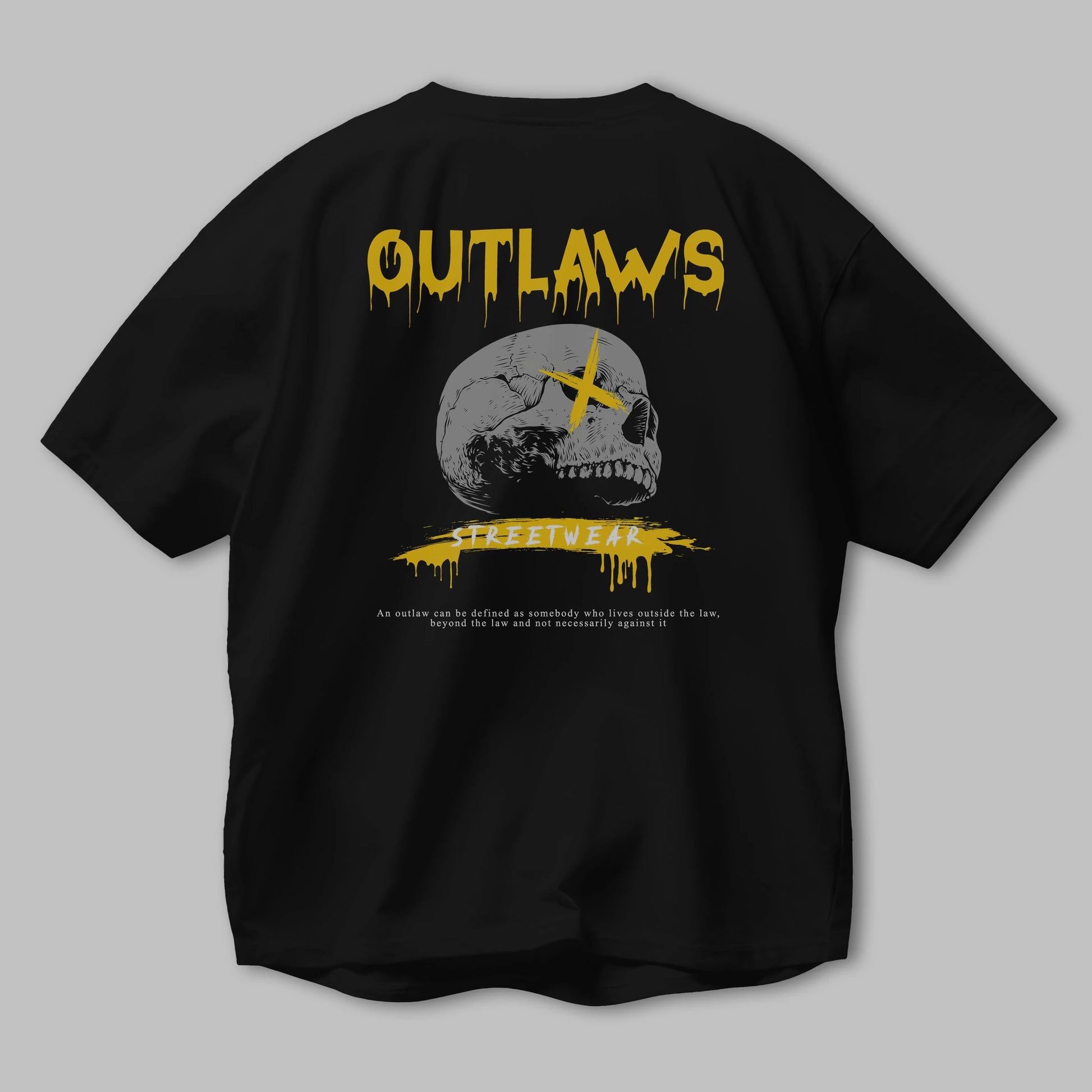 Outlaws Streetwear Arka Baskılı Oversize t-shirt Erkek Kadın Unisex