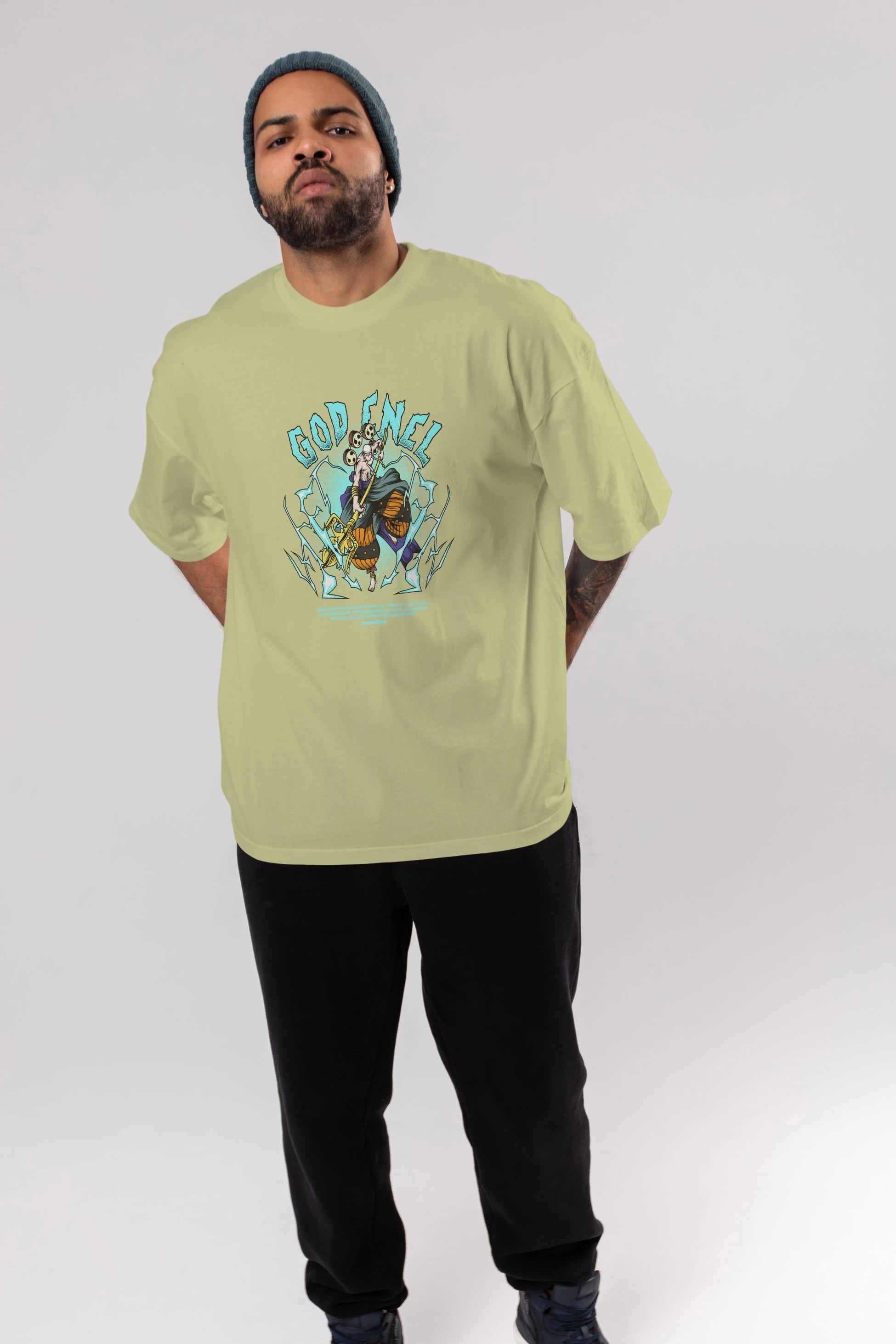 Eneru Anime Ön Baskılı Oversize t-shirt %100 pamuk Erkek Kadın Unisex