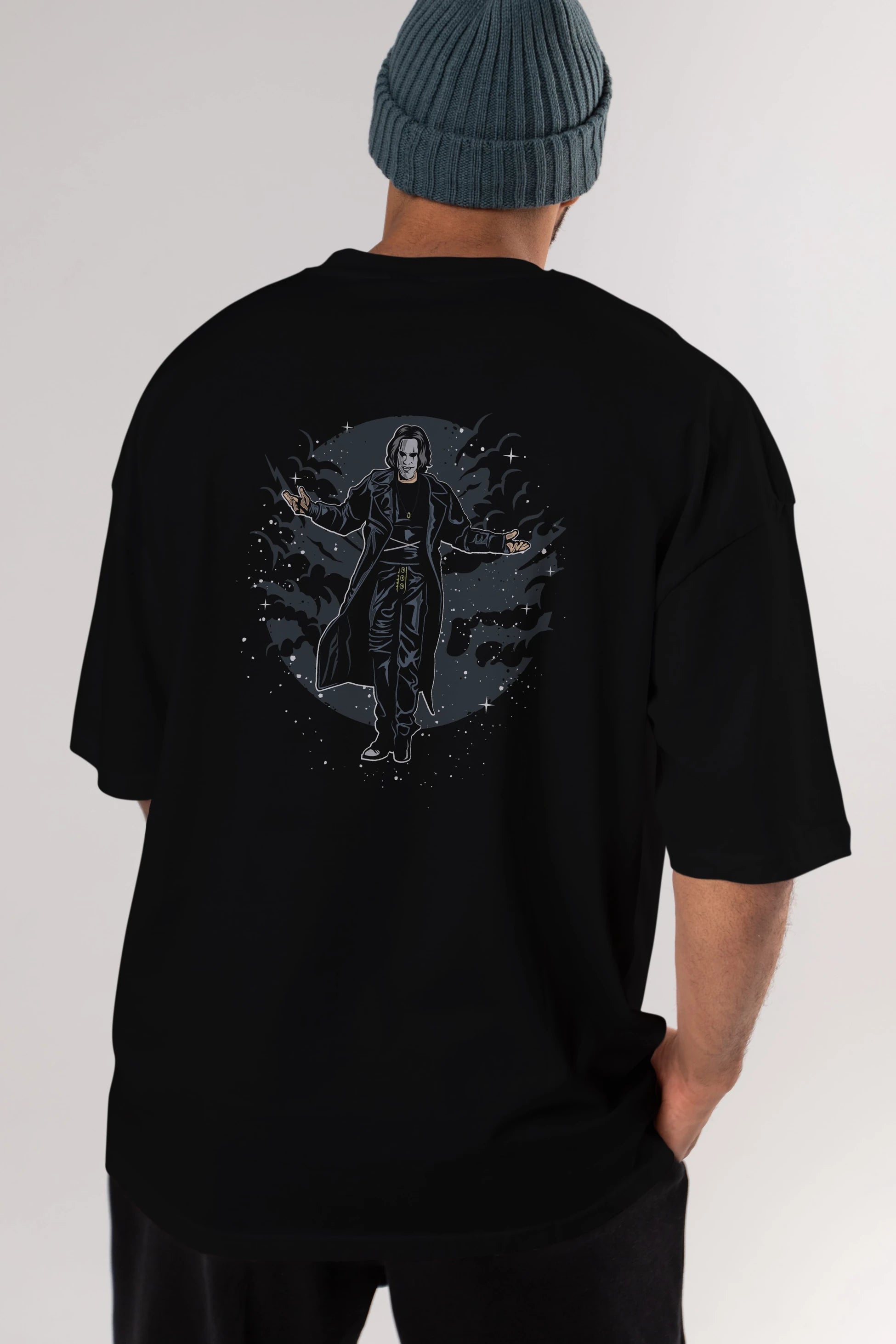 The Crow Arka Baskılı Oversize t-shirt Erkek Kadın Unisex %100 Pamuk