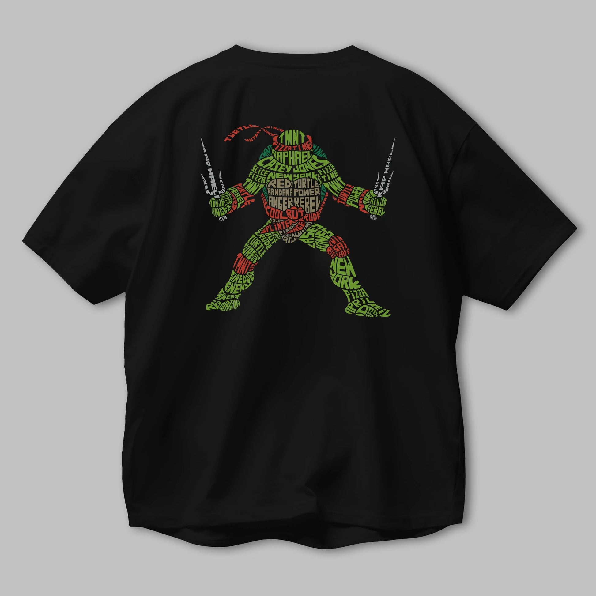 Ninja Turtle Arka Baskılı Oversize t-shirt %100 pamuk Erkek Kadın Unisex