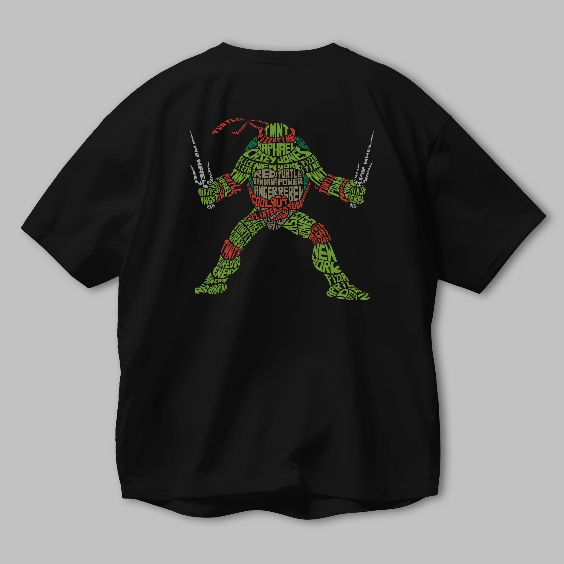 Ninja Turtle Arka Baskılı Oversize t-shirt %100 pamuk Erkek Kadın Unisex