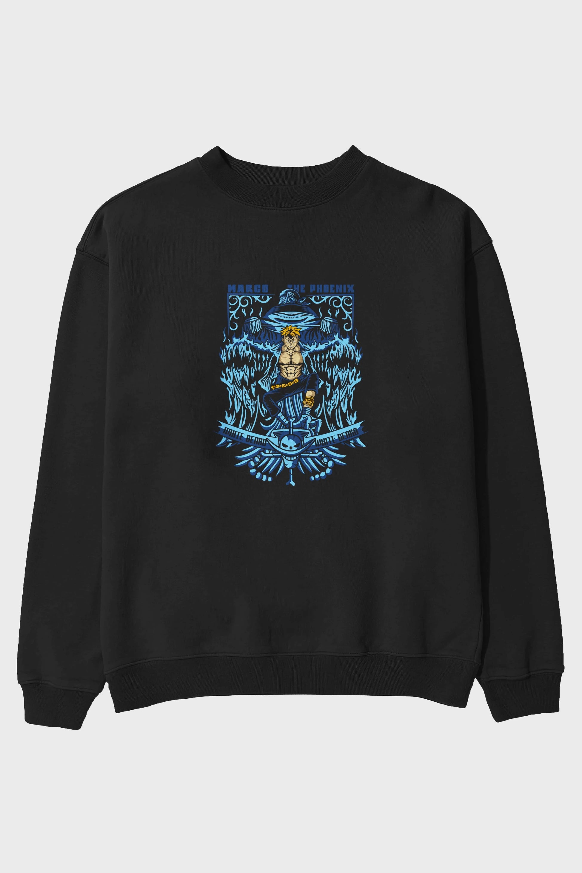 MARCO EL FENIX One Piece Anime Ön Baskılı Oversize Sweatshirt Erkek Kadın Unisex