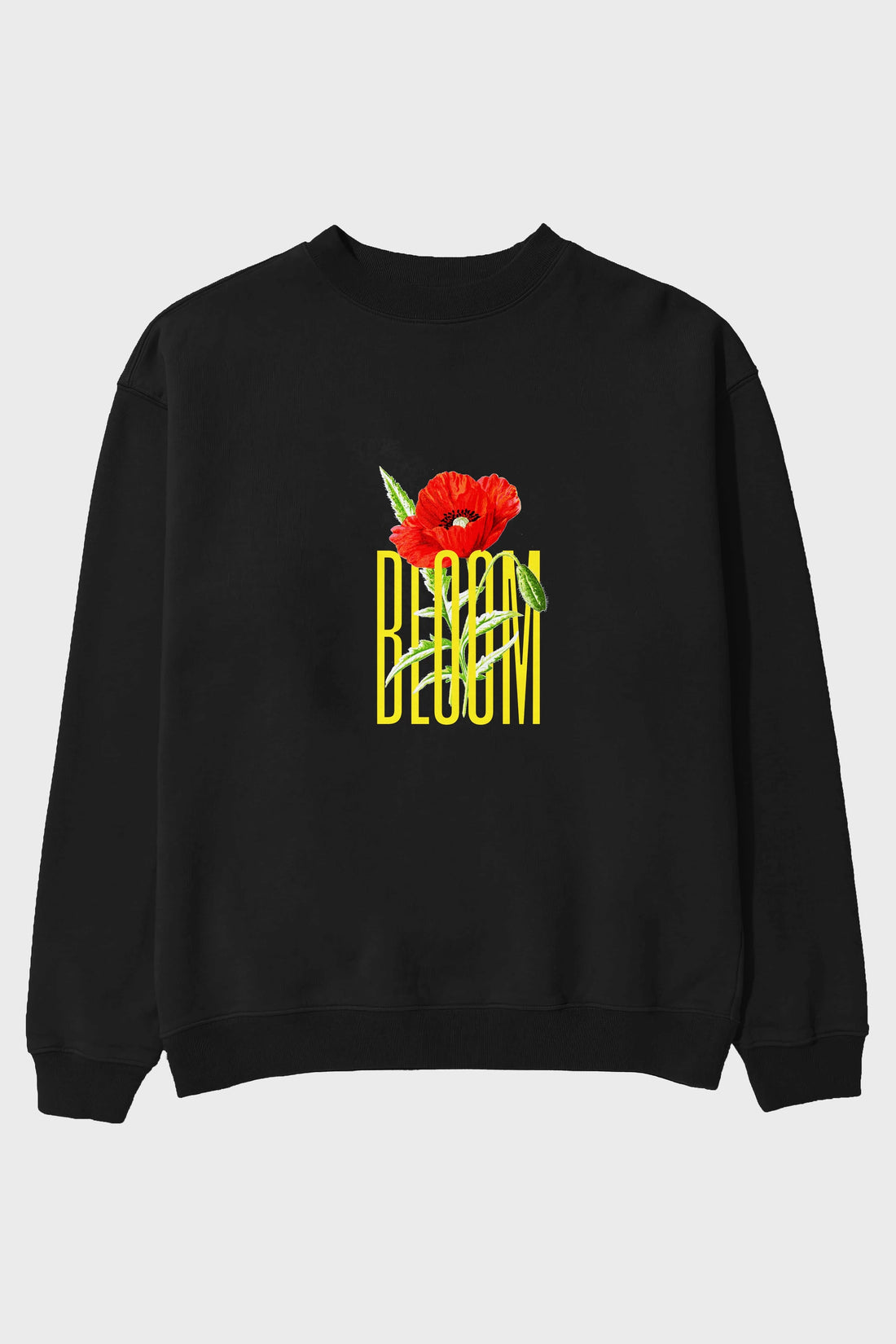 Bloom Flower Ön Baskılı Oversize Sweatshirt Erkek Kadın Unisex
