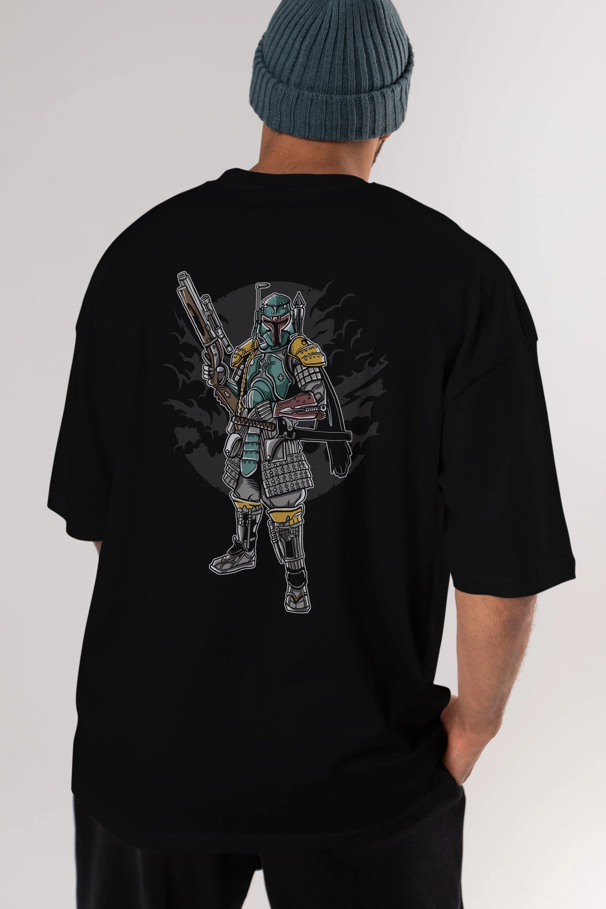 Ronin Hunter Arka Baskılı Oversize t-shirt Erkek Kadın Unisex %100 Pamuk