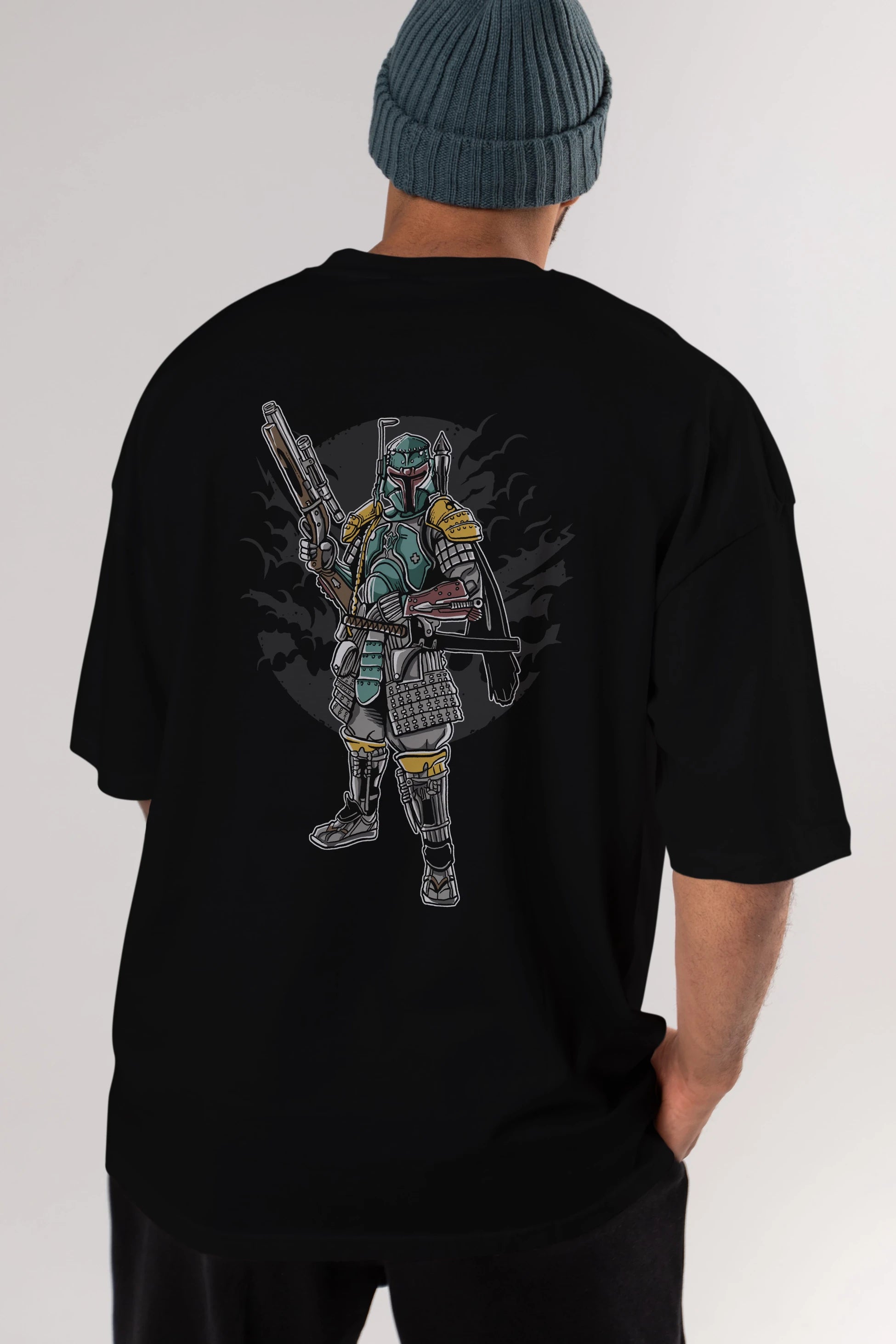 Ronin Hunter Arka Baskılı Oversize t-shirt Erkek Kadın Unisex %100 Pamuk