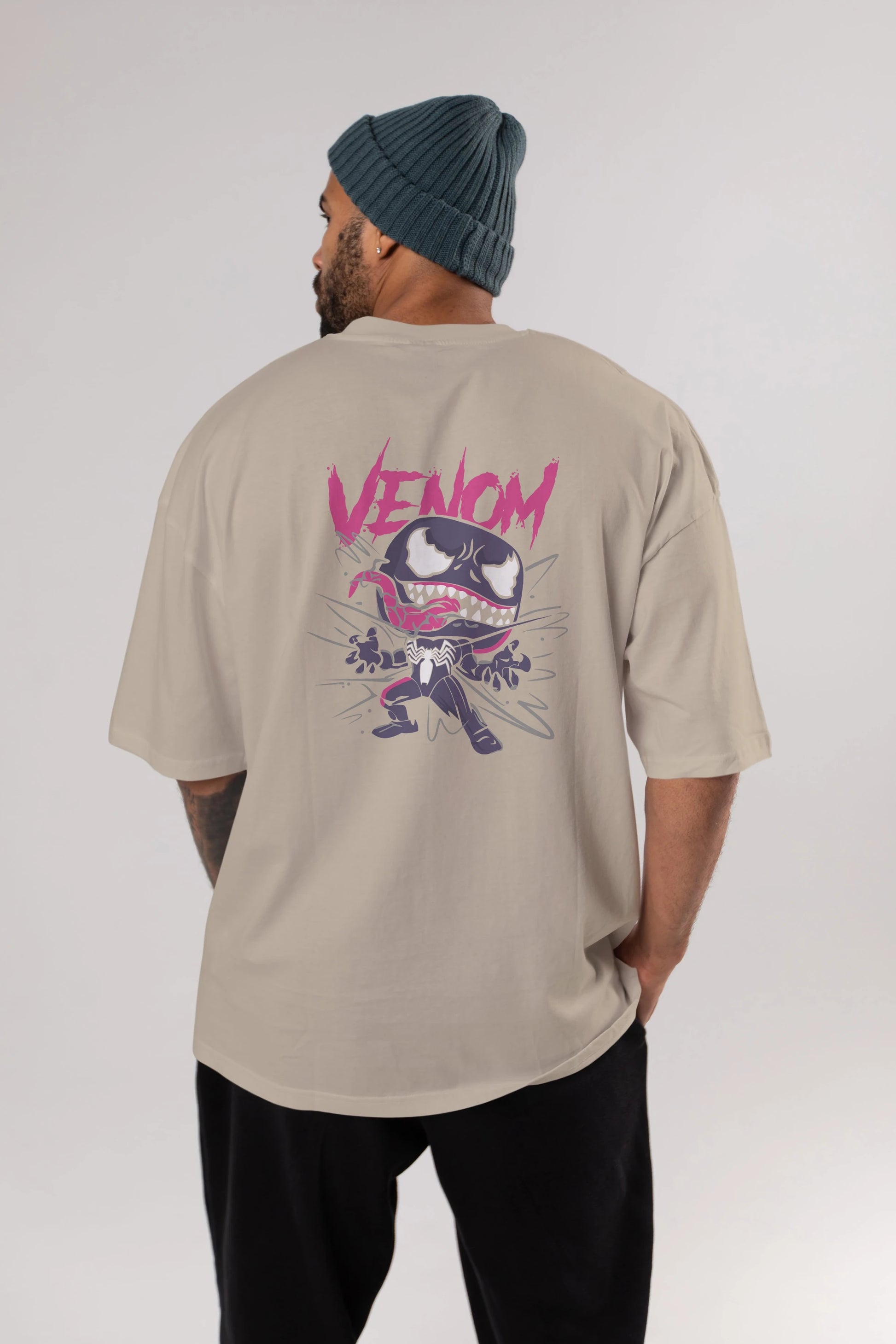 Venom (20) Arka Baskılı Oversize t-shirt Erkek Kadın Unisex %100 Pamuk Bisiklet Yaka tişort