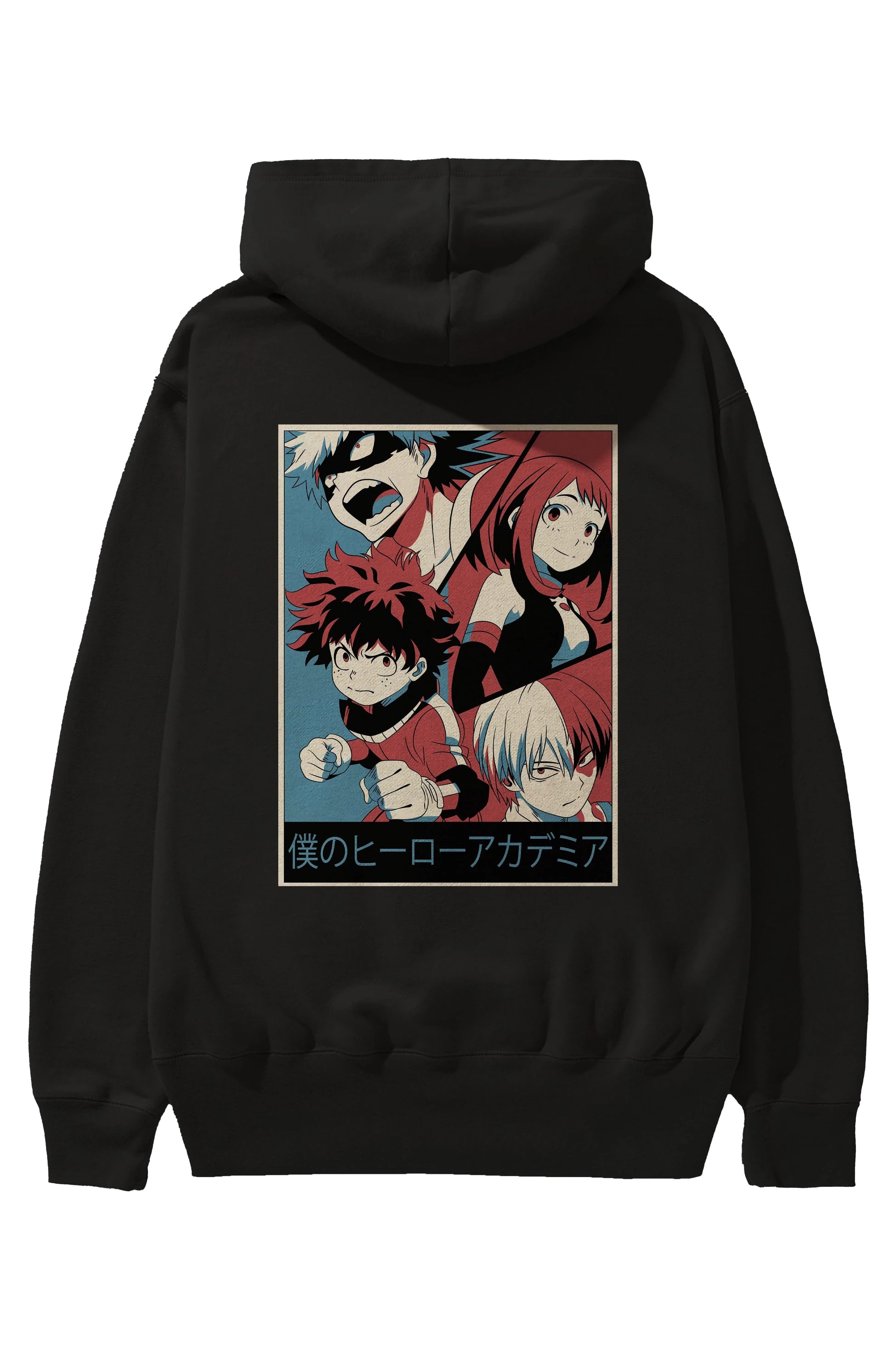 BokuNoHero Anime Arka Baskılı Hoodie Oversize Kapüşonlu Sweatshirt Erkek Kadın Unisex