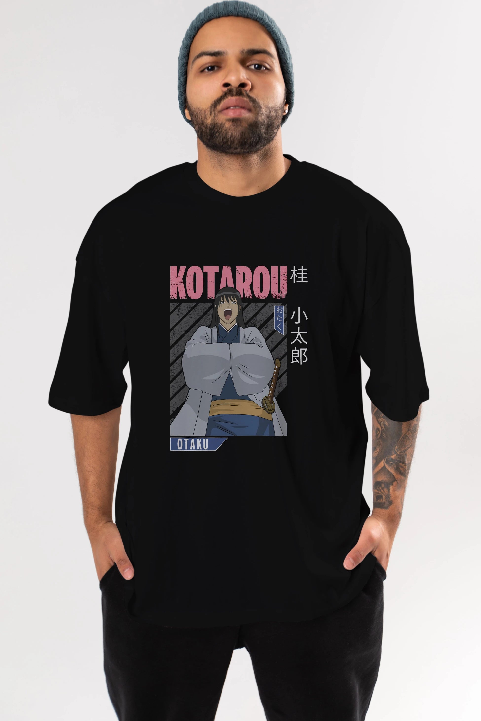 Kotarou Katsura GINTAMA 1 Anime Ön Baskılı Oversize t-shirt %100 pamuk Erkek Kadın Unisex