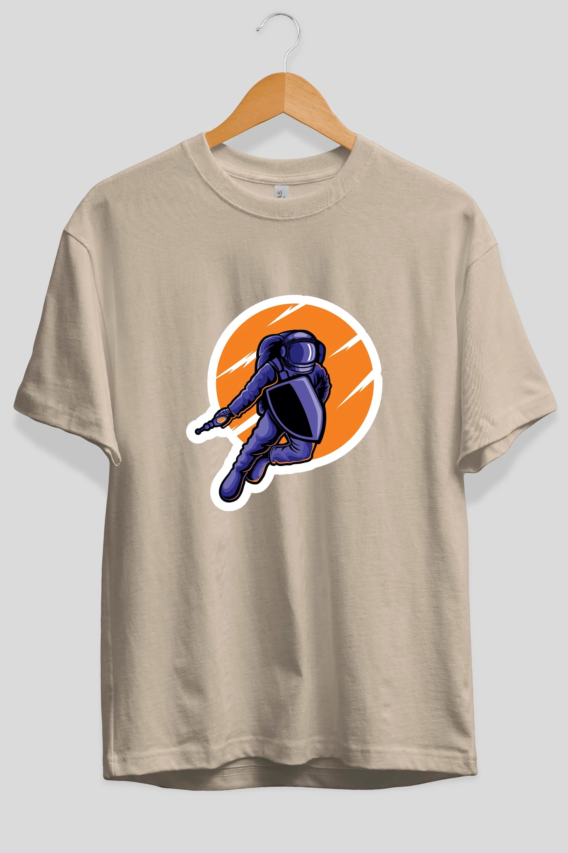 Astro Wars Sticker Ön Baskılı Oversize t-shirt Erkek Kadın Unisex