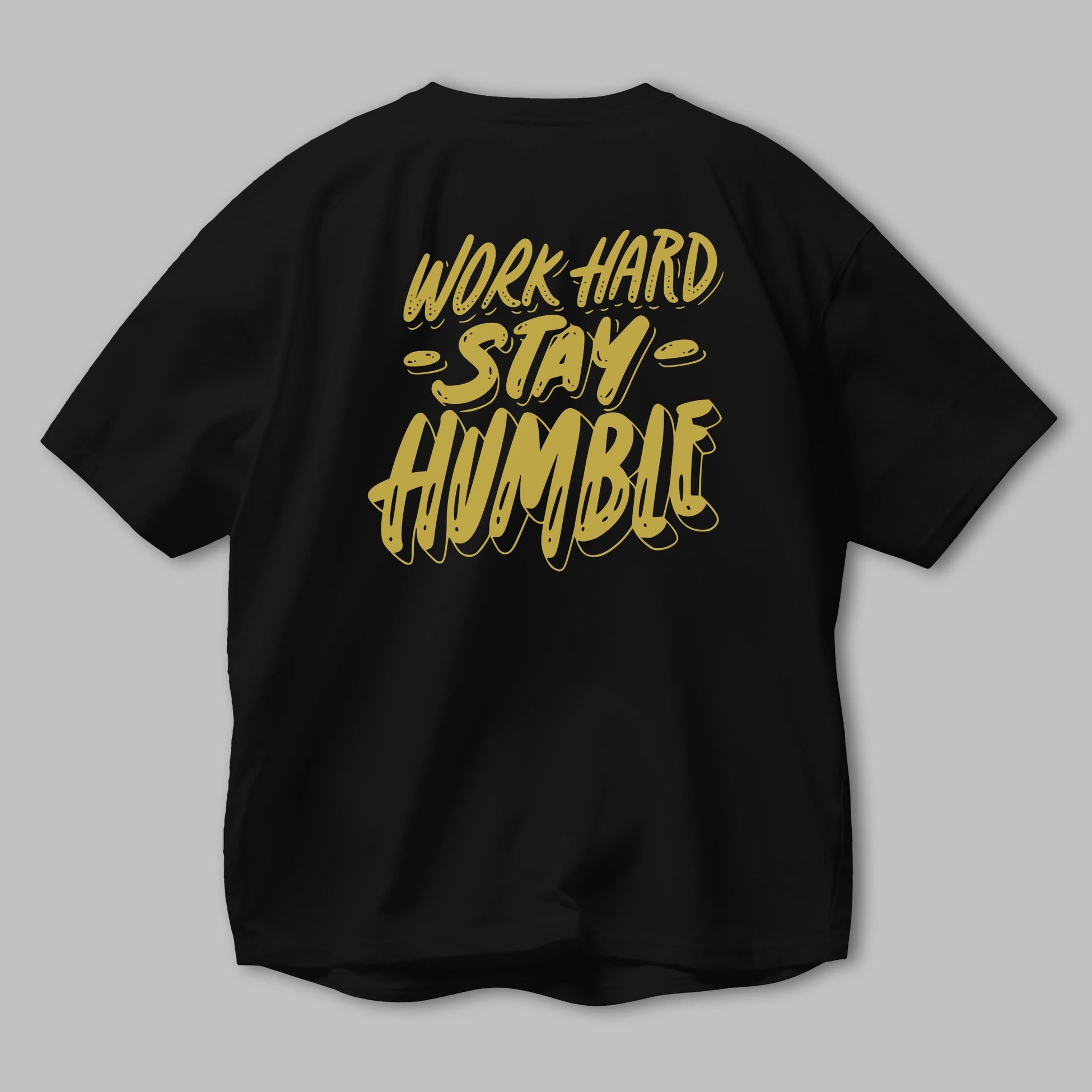 Word Hard Yazılı Arka Baskılı Oversize t-shirt Erkek Kadın Unisex