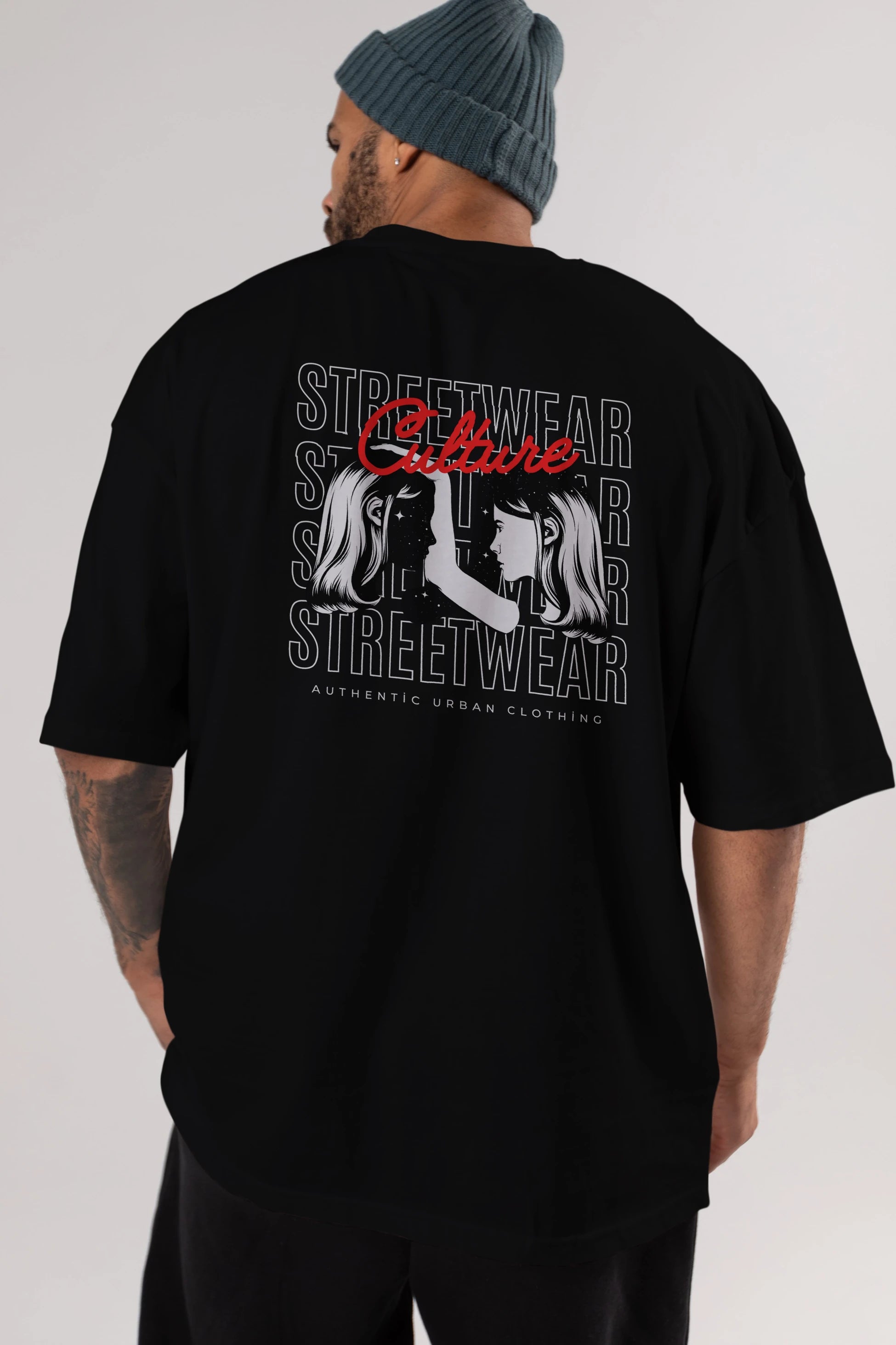 Culture Streetwear Yazılı Arka Baskılı Oversize t-shirt Erkek Kadın Unisex